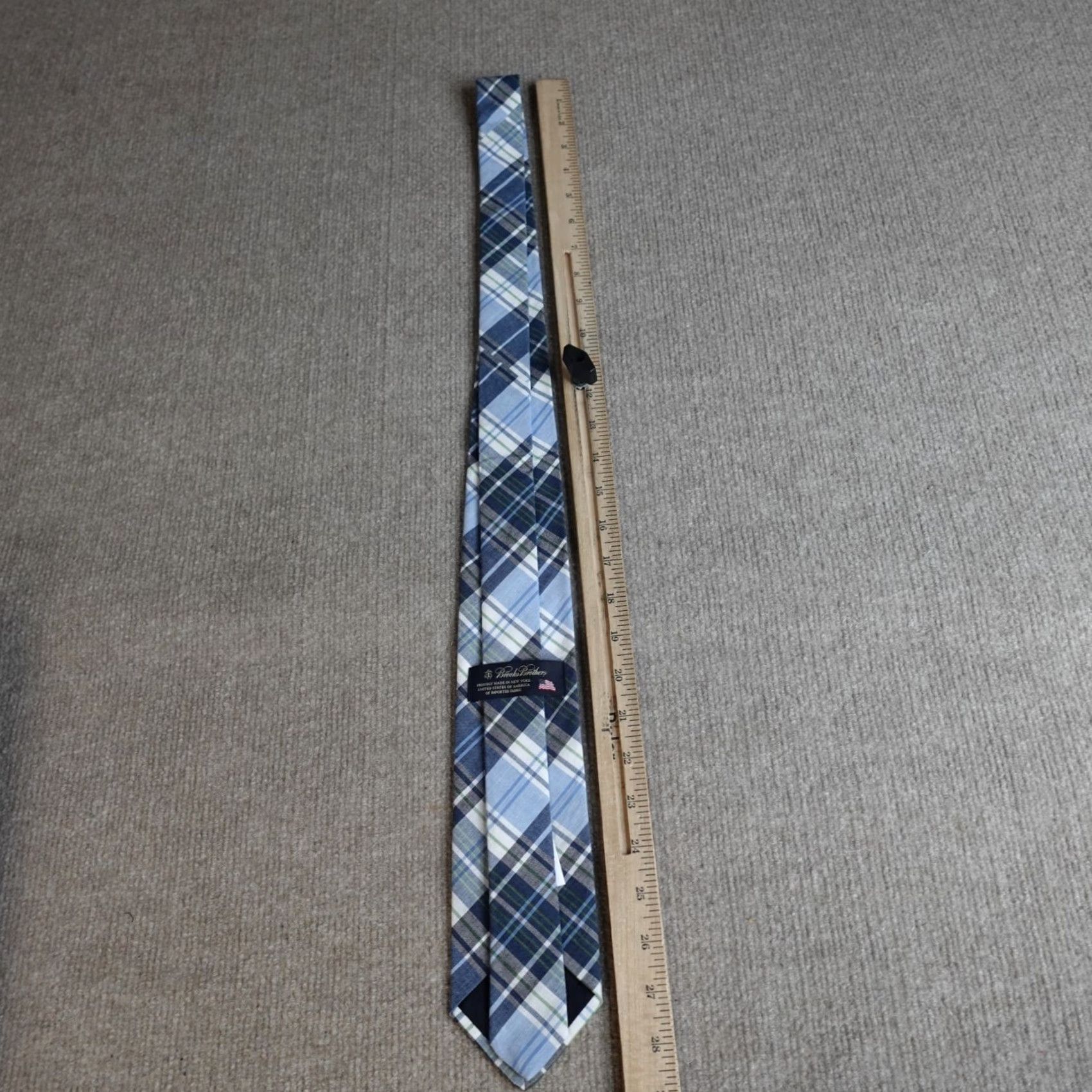 Brooks Brothers Brooks Brothers Tie Blue Plaid Cotton 100% Made in USA Tie Mens Size ONE SIZE - 7 Thumbnail