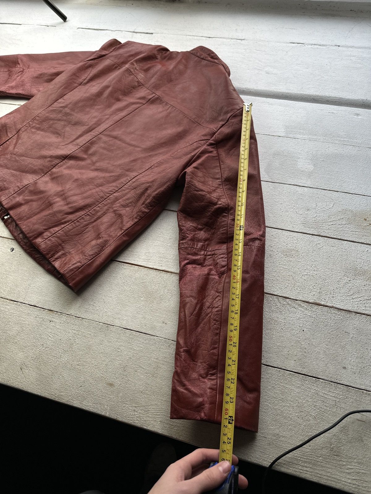 Other 🚨Y2K RICK OWENS TYPE DIRTY SLIM FIT ZIP LEATHER JACKET Size M / US 6-8 / IT 42-44 - 16 Thumbnail