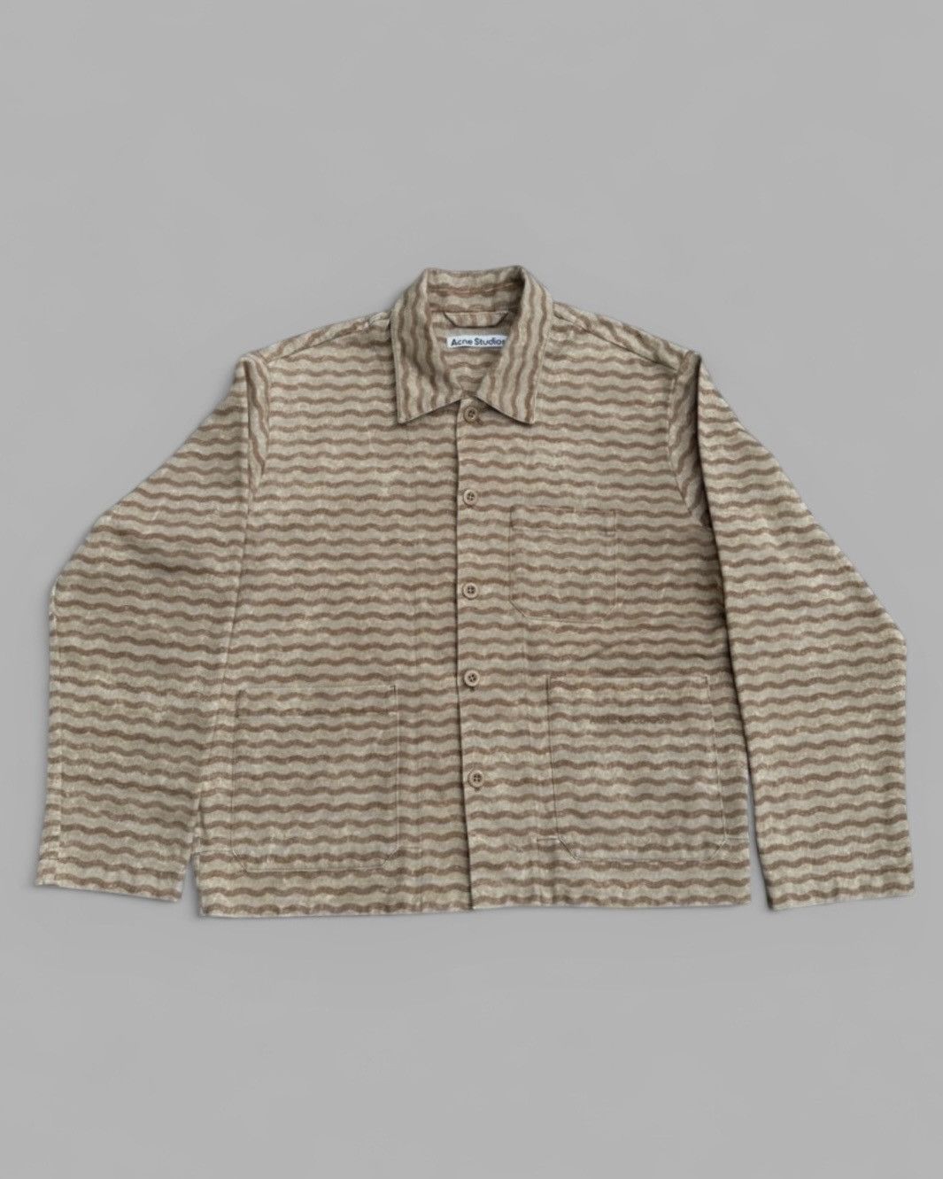 Acne Studios SS2022 Acne Studios Wave Print Denim Work Jacket Size US L / EU 52-54 / 3 - 1 Thumbnail