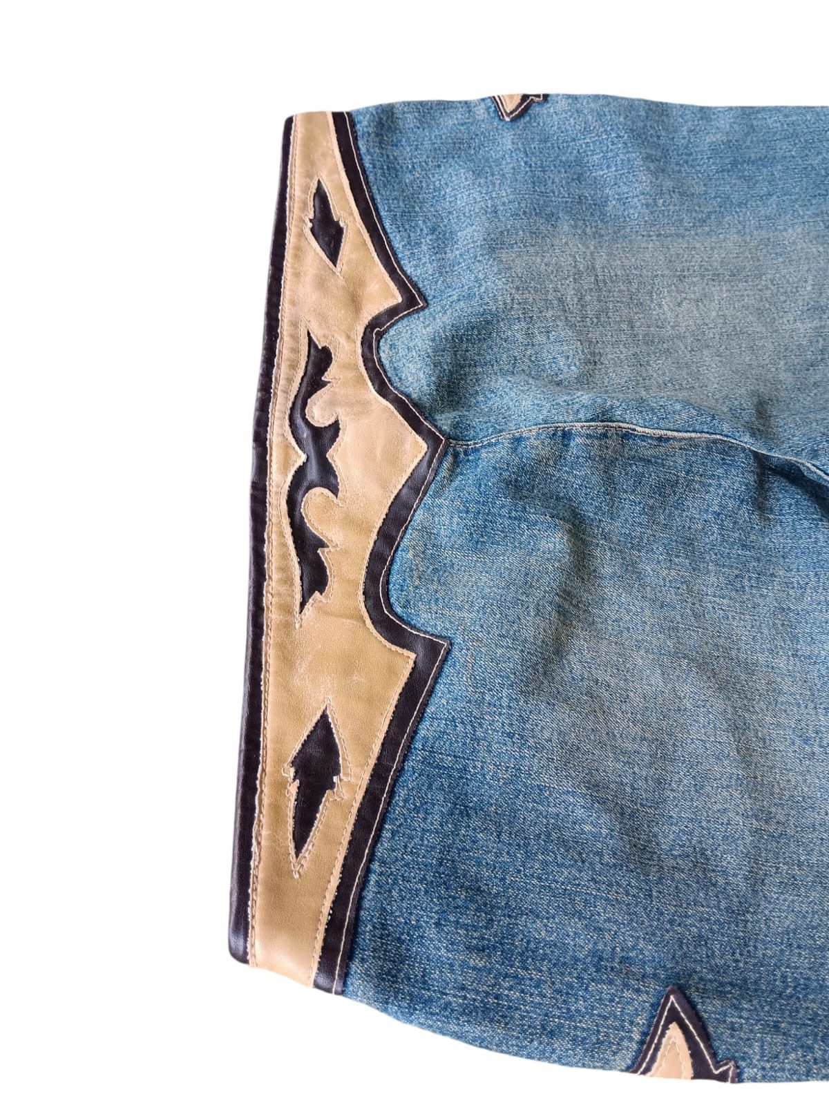 Parasuco 🤤RARE🤤paracuso leather patch super flared jeans | unisex Size US 30 / EU 46 - 8 Thumbnail