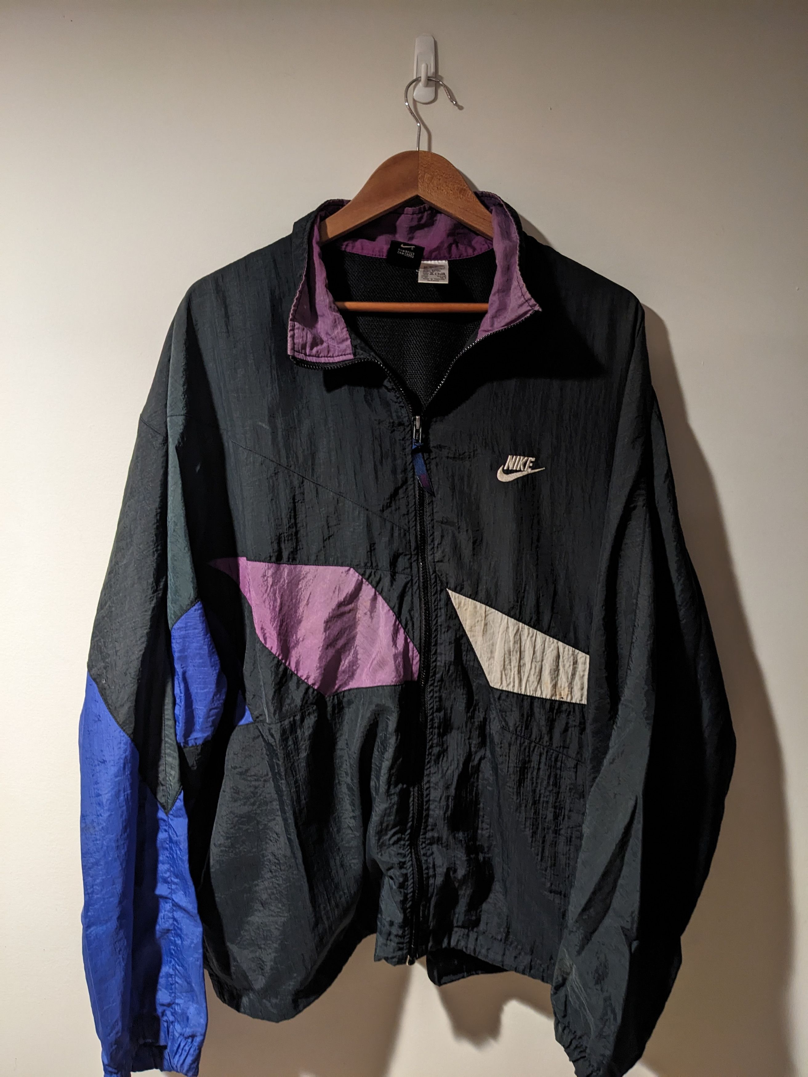 Nike × Vintage Vintage Y2K Nike Mini Swoosh Black X-Large Windbreaker Size US XL / EU 56 / 4 - 1 Thumbnail