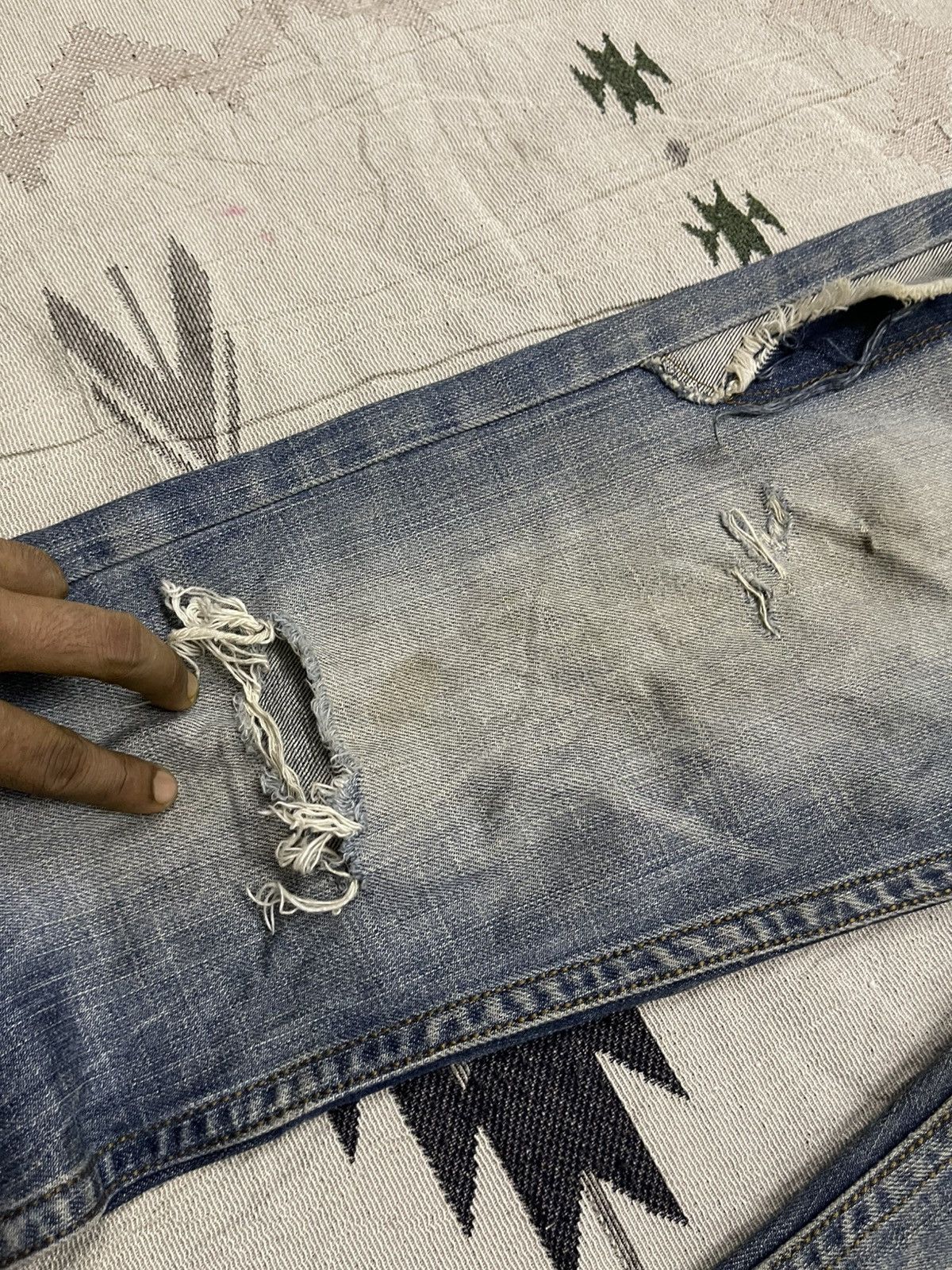 If Six Was Nine 2000s RIOBERA JEANS WASHABLE DISTRESSED JEANS RARE DESIGN Size US 30 / EU 46 - 7 Thumbnail