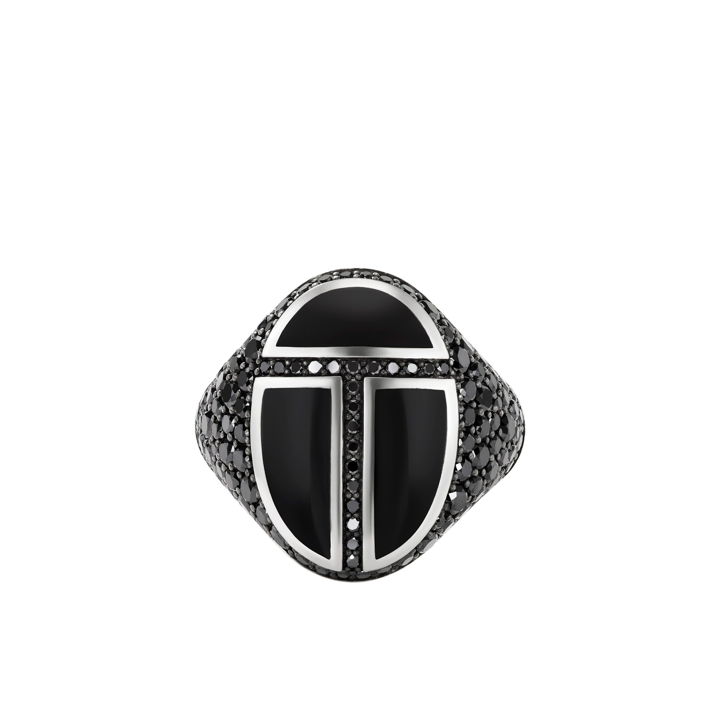 David Yurman o1w1db10325 Size: 11 /Cairo Signet Ring in Silver/Black Size ONE SIZE - 3 Thumbnail