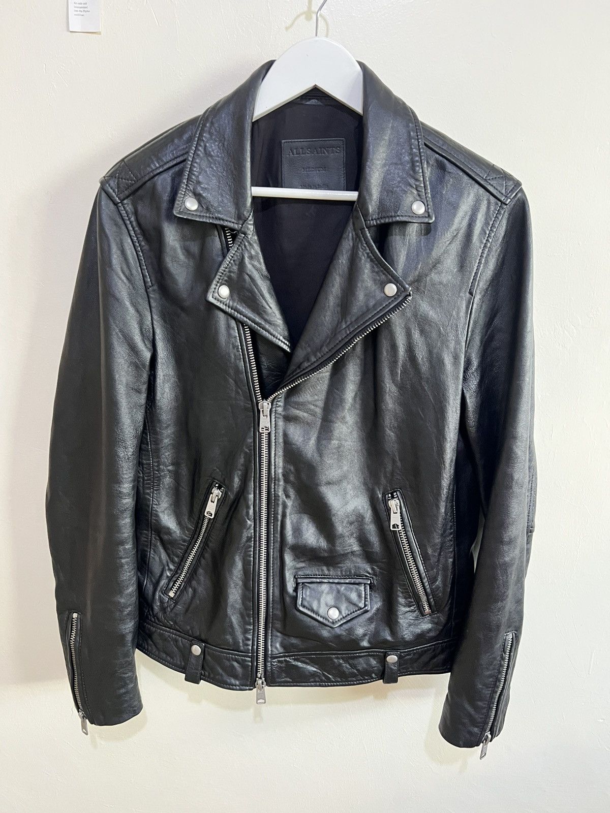 Allsaints ALLSAINTS BIKER MILO BLACK LEATHER JACKET Size US M / EU 48-50 / 2 - 1 Thumbnail