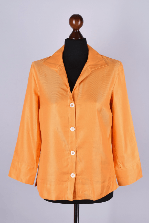 Loro Piana Women's Loro Piana Orange Casual Long Sleeve Shirt Size M Size M / US 6-8 / IT 42-44 - 1 Thumbnail