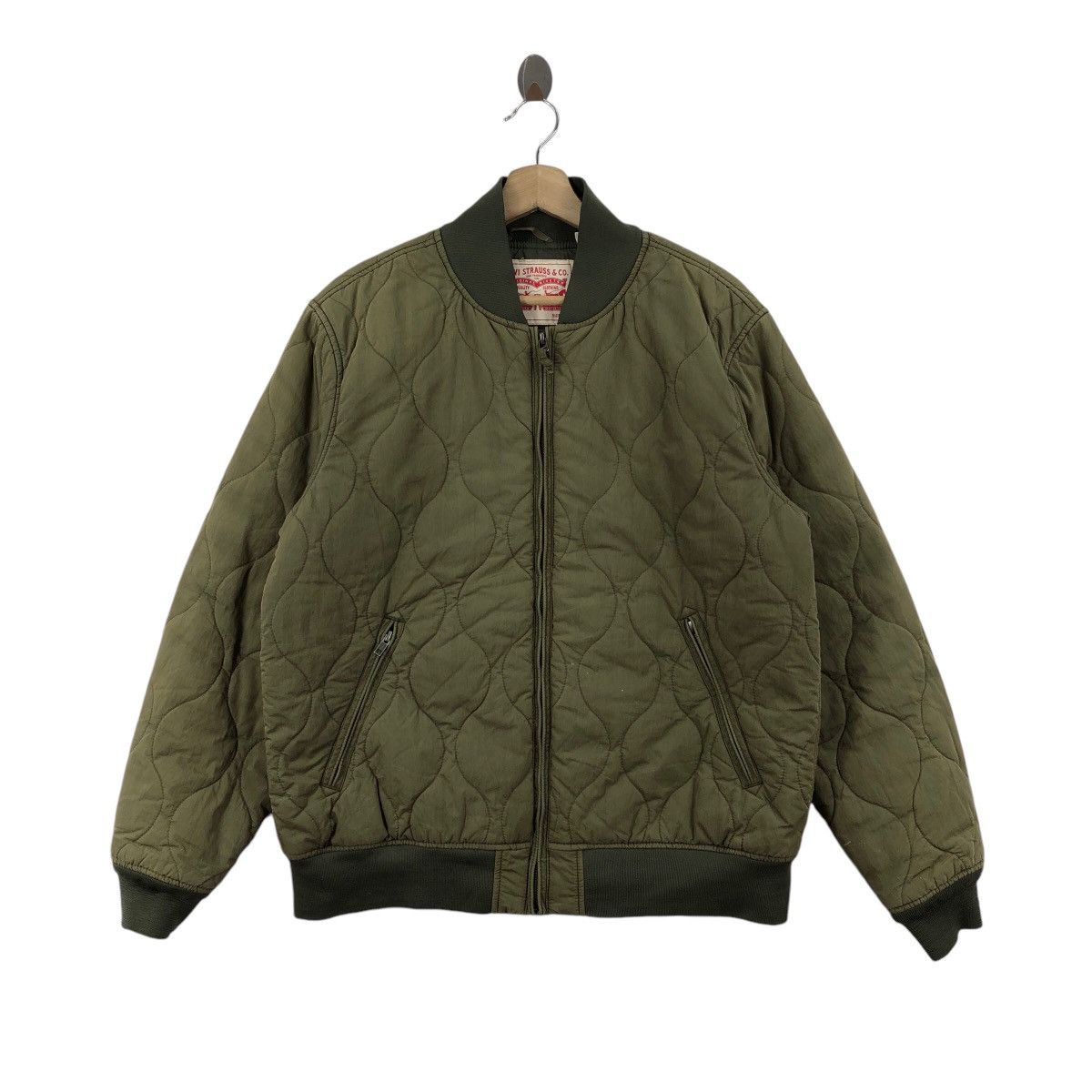 Levi's LEVI’S Bomber Jacket Quilted Green Color Size L Size US L / EU 52-54 / 3 - 1 Thumbnail