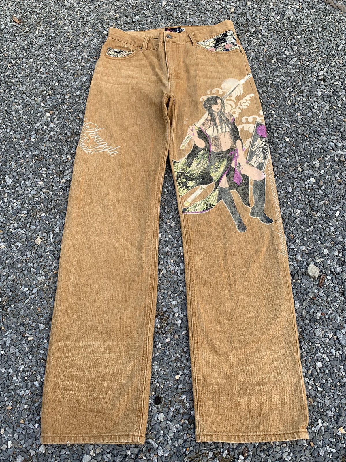 Kapital RARE DEVINE RETRIBUTION KARAKURI JAPANESE SUKAJAN JEANS Size US 32 / EU 48 - 2 Thumbnail
