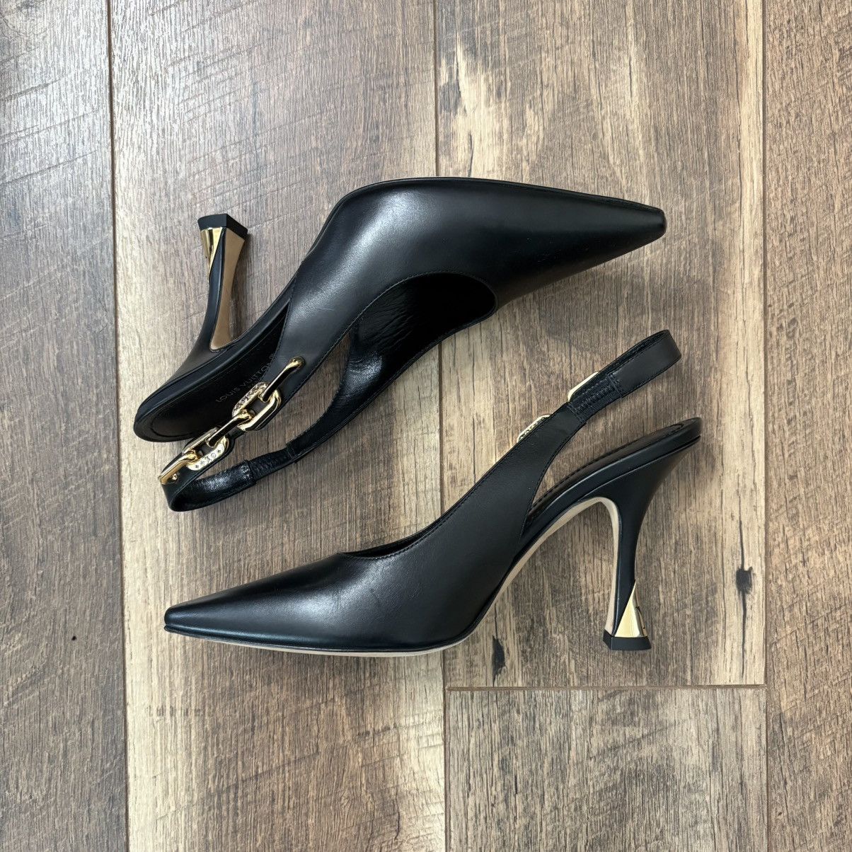 Louis Vuitton Louis Vuitton Leather Slingback Pumps Size US 7 / IT 37 - 2 Thumbnail