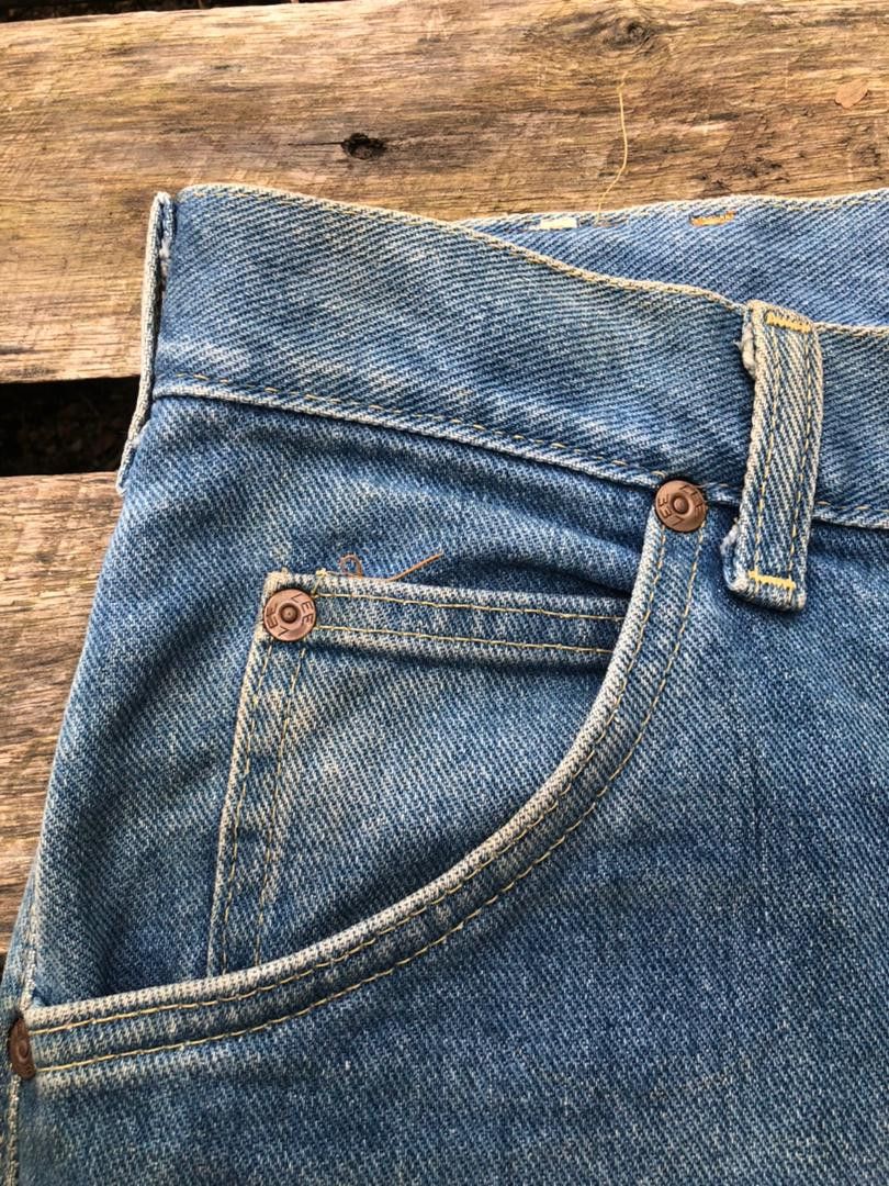 Lee × Vintage Vintage 70s Lee Riders Washed Jeans Talon Zip Size US 31 - 8 Thumbnail