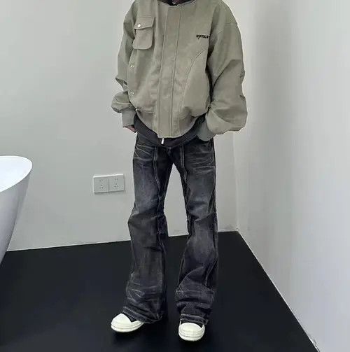 VIBE Vintage street pleated washed and faded micro flare jeans Size US 30 / EU 46 - 4 Thumbnail