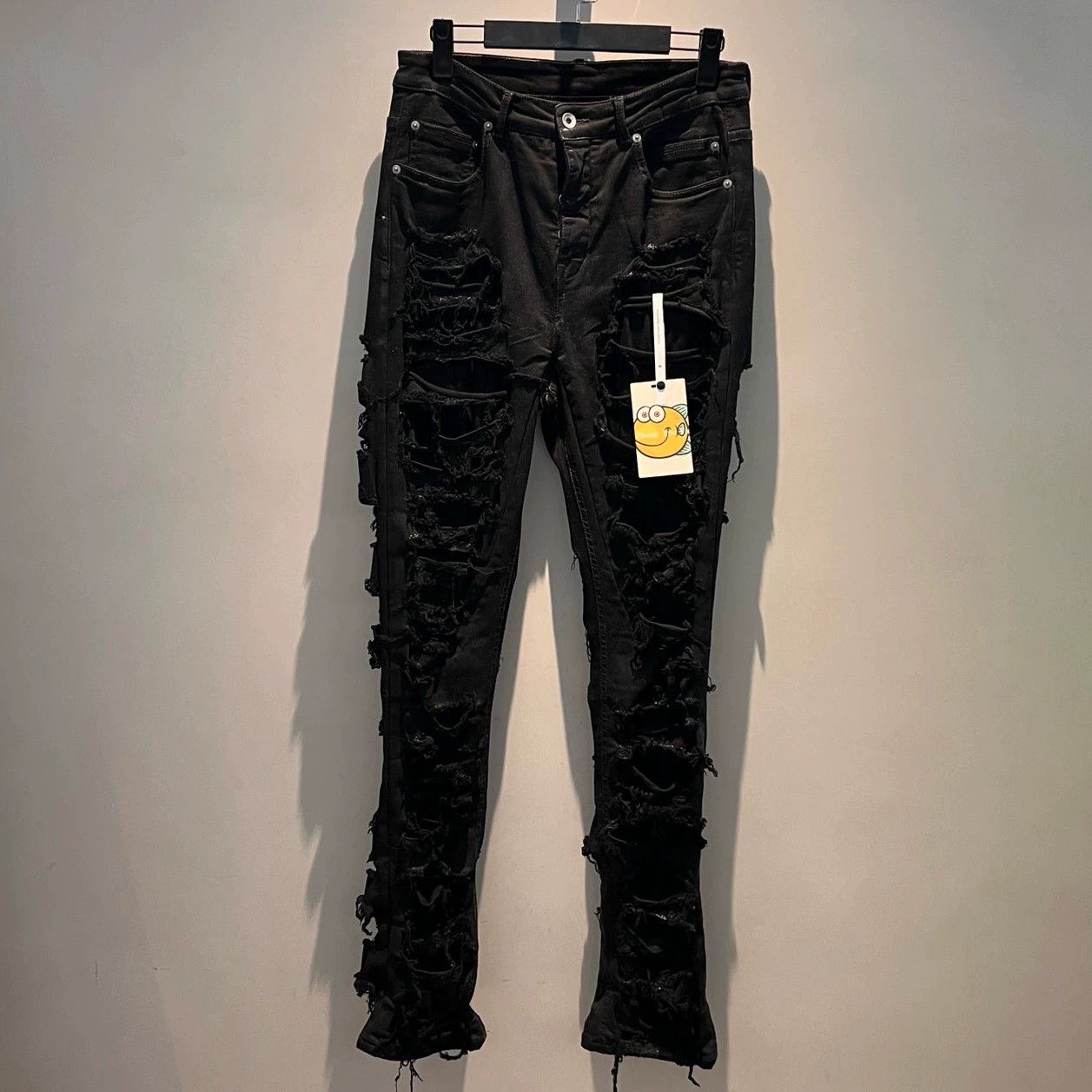 Rick Owens Rick Owens Drkshdw Re-line Distressed Waxed Ripped Jeans Size US 29 - 1 Thumbnail