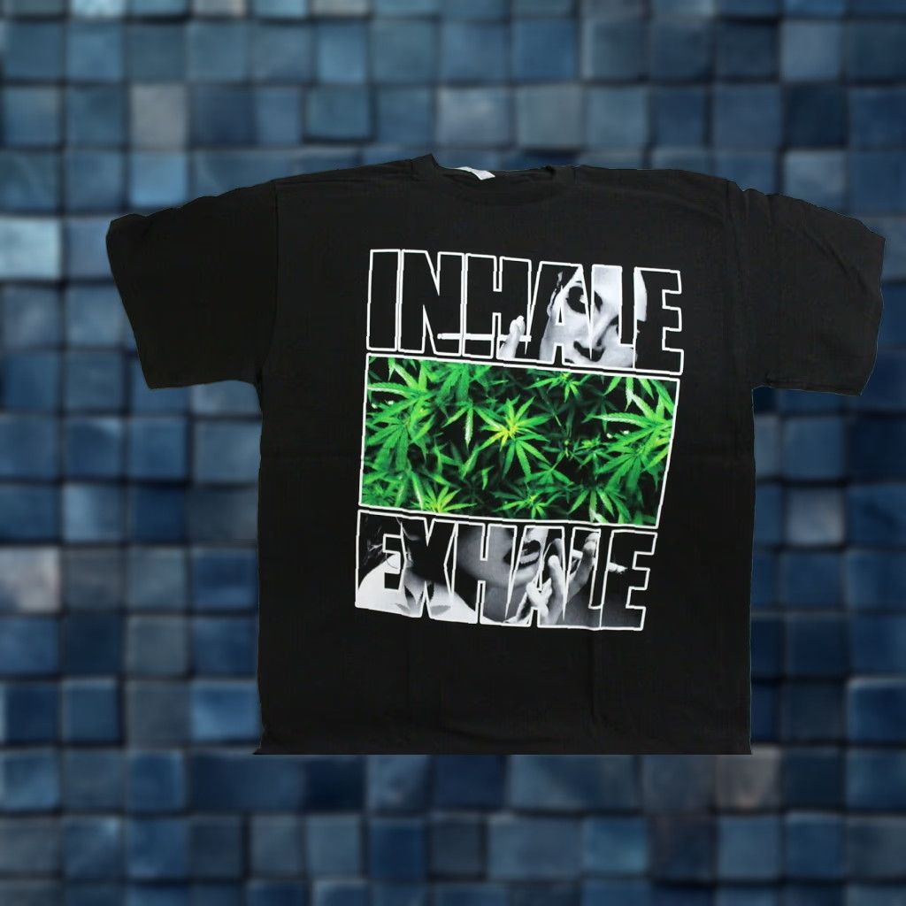 Vintage VINTAGE Marijuana Inhale Exhale Cannabis Pot Blunt Graphic T-Shirt Men XL Black Size US XL / EU 56 / 4 - 1 Thumbnail