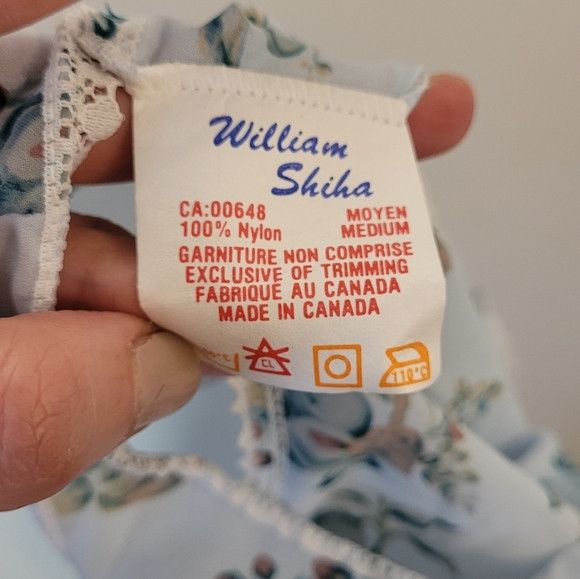 Vintage William Shiha Vintage Baby Blue Floral Print Slip Dress - M Size M / US 6-8 / IT 42-44 - 6 Thumbnail