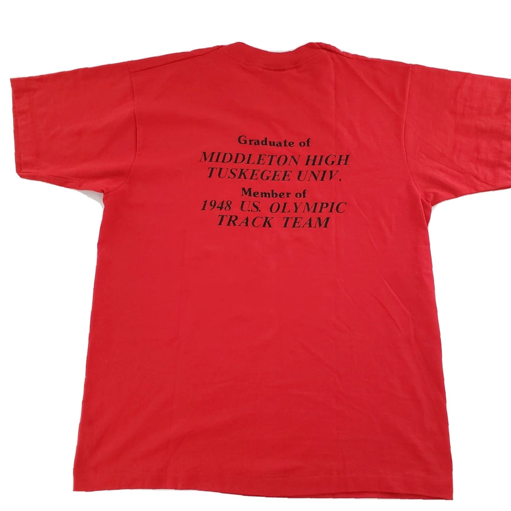Vintage VINTAGE Screen Stars Theresa Manuel Olympic USA 80s Relays Mens T-Shirt Large Red US Size US L / EU 52-54 / 3 - 2 Thumbnail