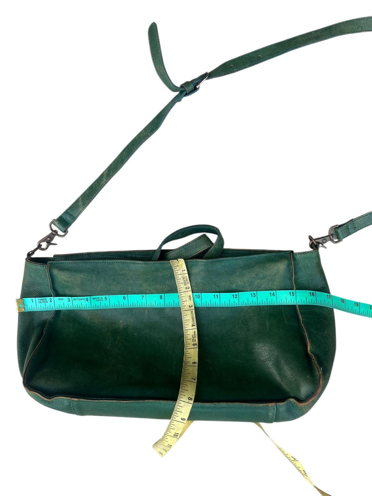 Leather Vintage B. Stuff Japan Faded Patina All Leather 2 Way Bag Size ONE SIZE - 2 Thumbnail