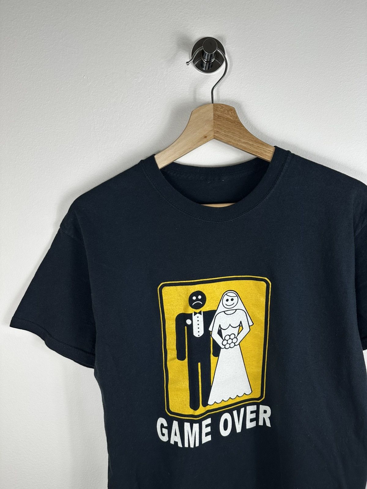 Vintage Funny Wedding "Game Over" Graphic T-Shirt Size US S / EU 44-46 / 1 - 2 Thumbnail