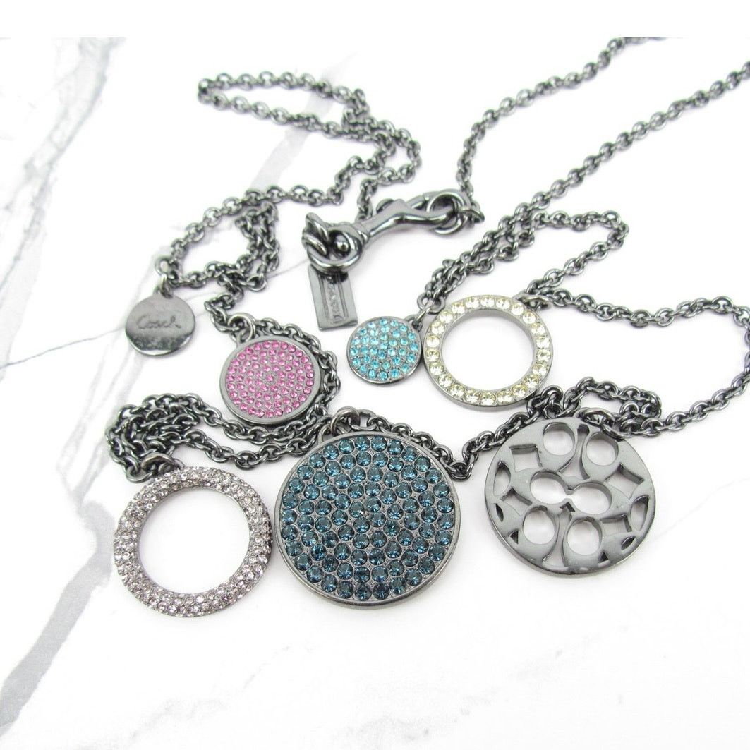 Coach Coach Multi Pave Disc Pendant Necklace Size ONE SIZE - 3 Thumbnail