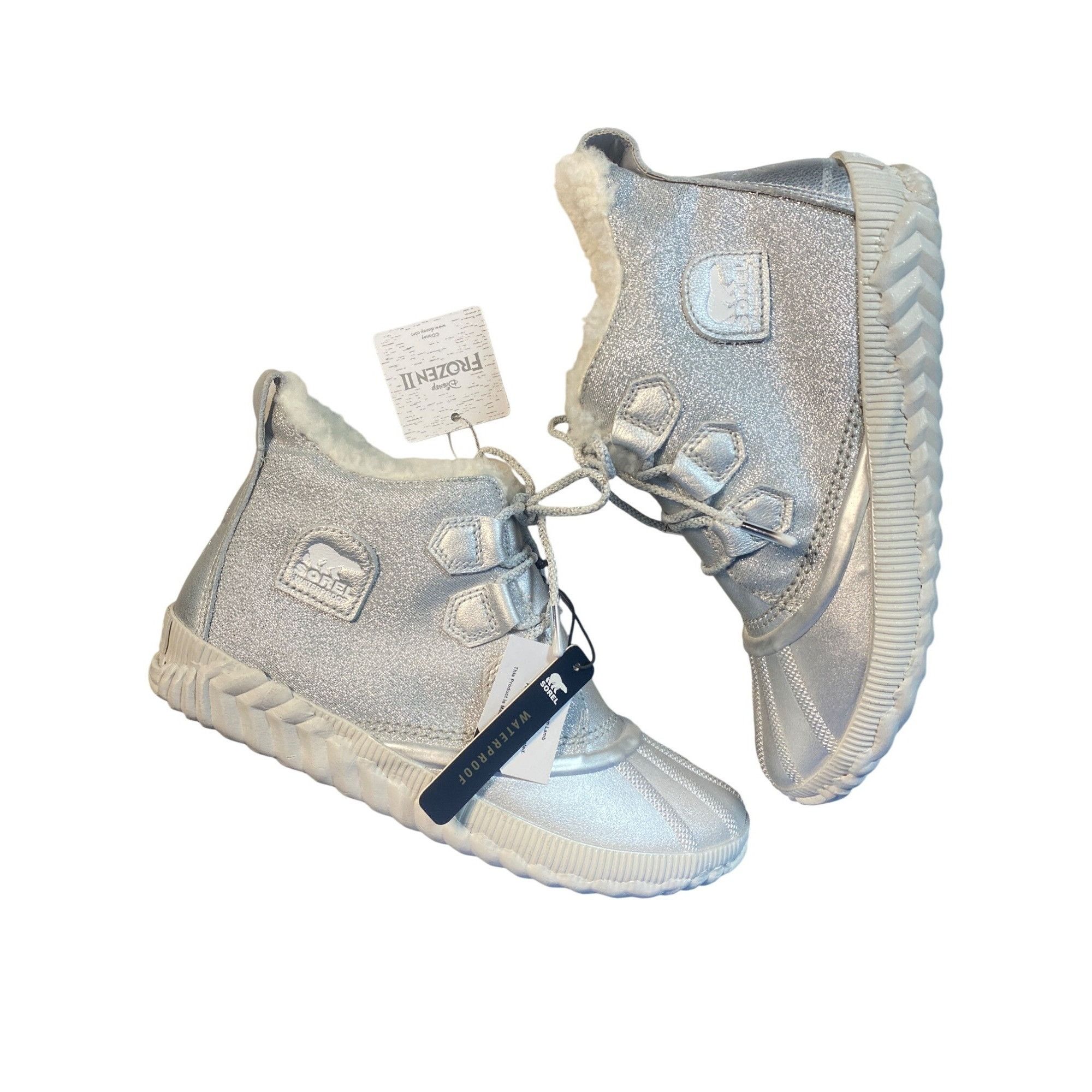 SOREL NEW Sorel Disney Frozen Snow Boots W's 10 Silver Faux Shearl Size US 10 / IT 40 - 3 Thumbnail