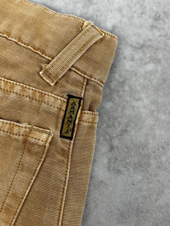 Armani 2000s Armani Irregular Straight Relaxed Beige Pants Size US 30 / EU 46 - 10 Thumbnail