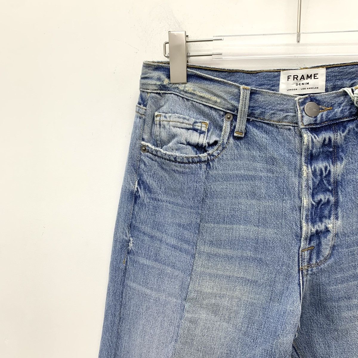 Frame FRAME Blue Washed Vintage Irregular Hem Denim Pants K26WX Size 28" / US 6 / IT 42 - 3 Thumbnail