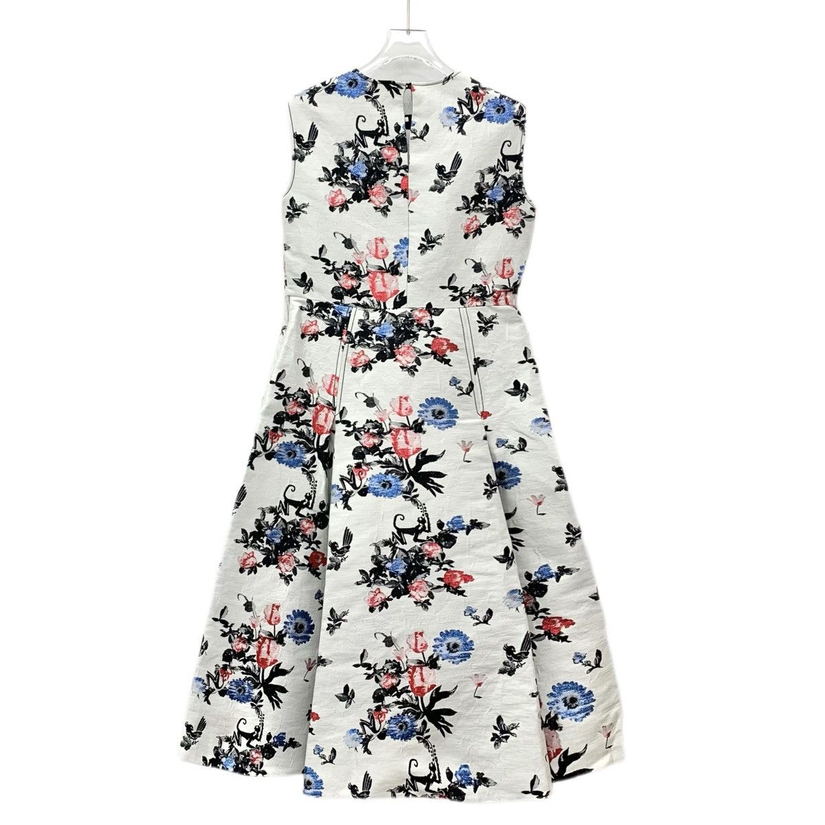 Valentino Valentino Print Linen Round Neck Sleeveless Dress K26WX Size L / US 10 / IT 46 - 2 Thumbnail