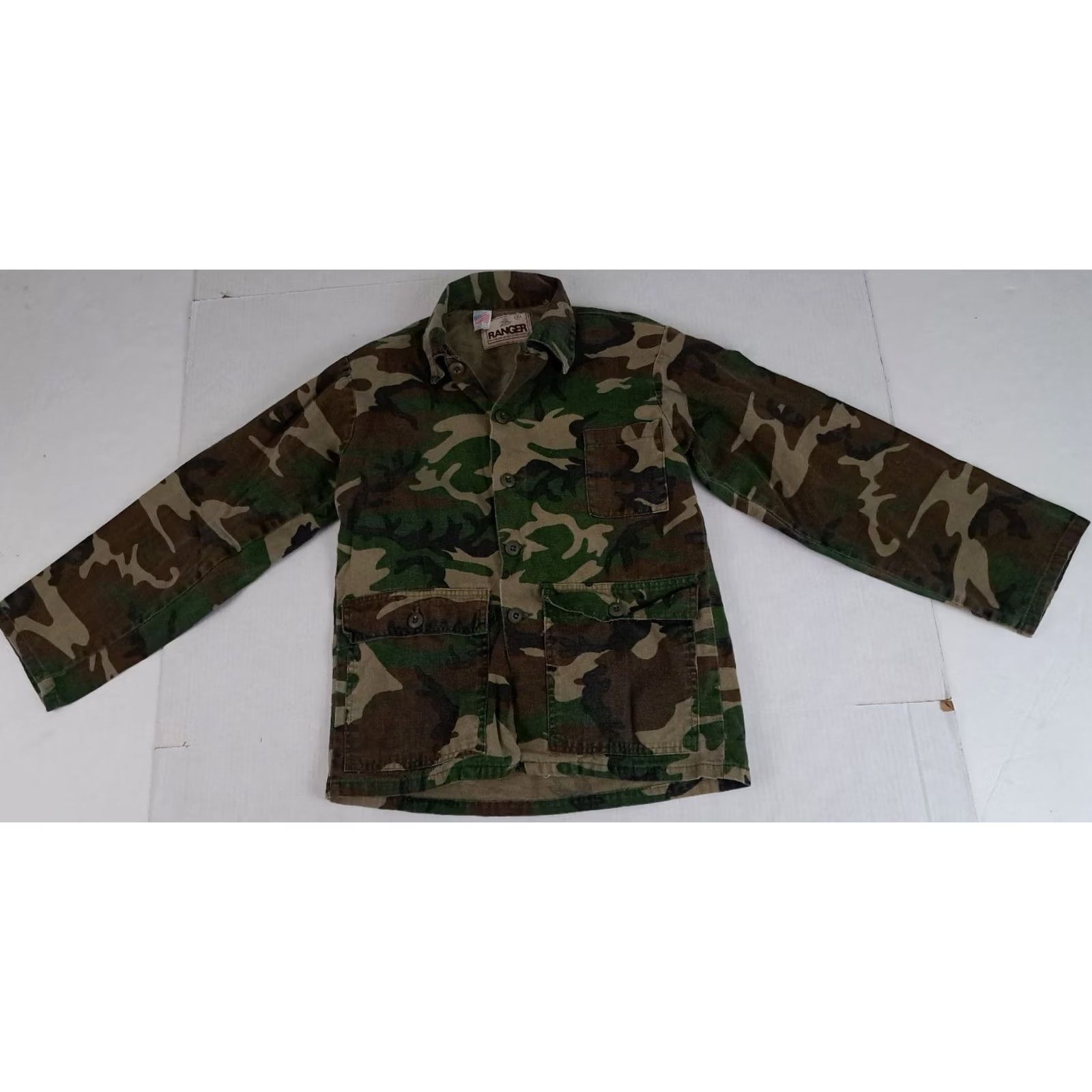 Vintage Vintage Camouflage Full Button Combat Field Shirt Small Ranger USA Made Size US S / EU 44-46 / 1 - 3 Thumbnail