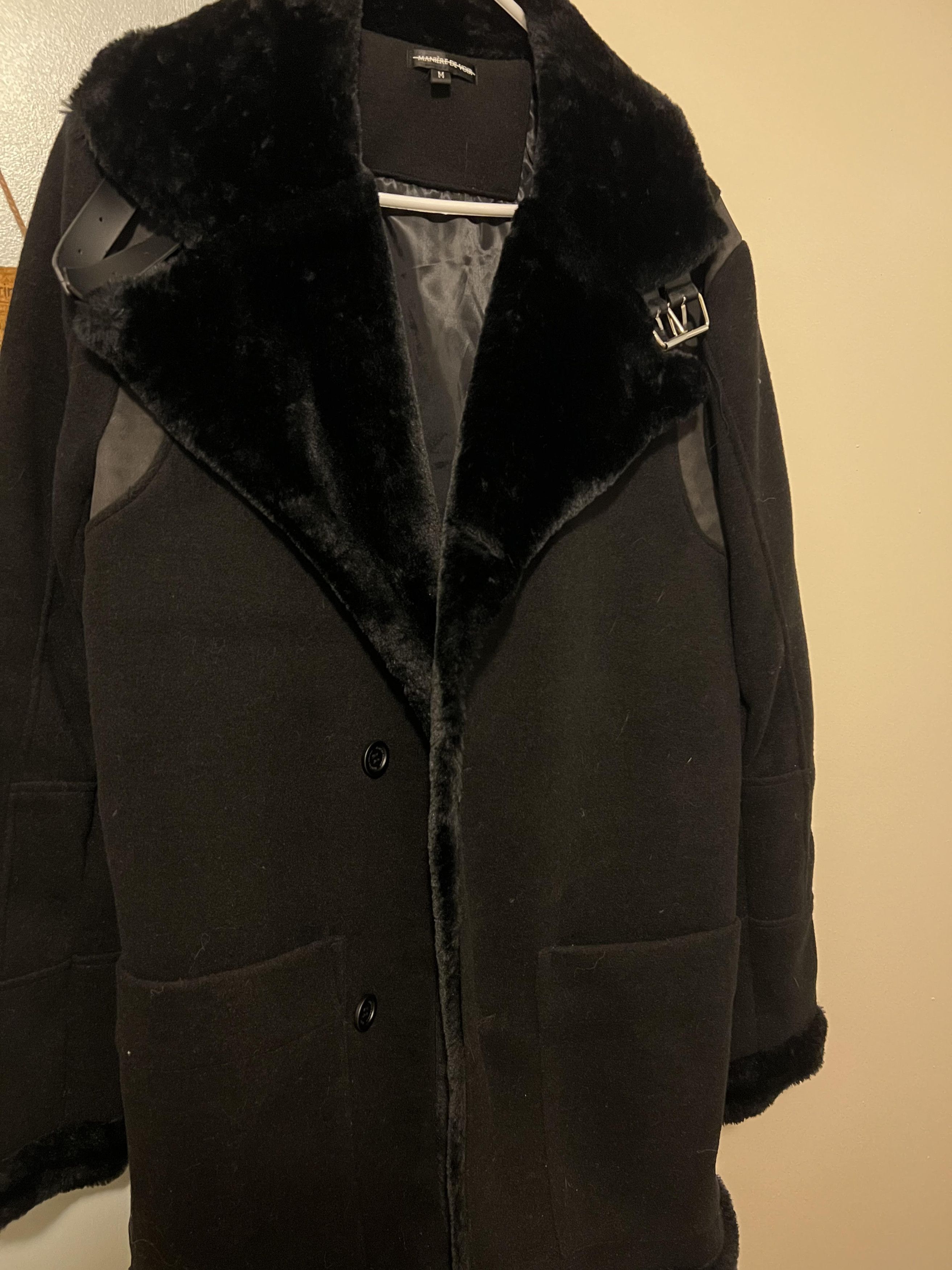 image of Maniere De Vior Maniere Faux Fur Parka in Black, Men's (Size Medium)