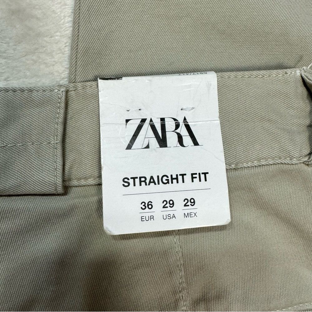 Zara NWT New Zara Grey Cotton Straight Leg 6917/417 Pants Size 2 Size US 29 - 8 Thumbnail
