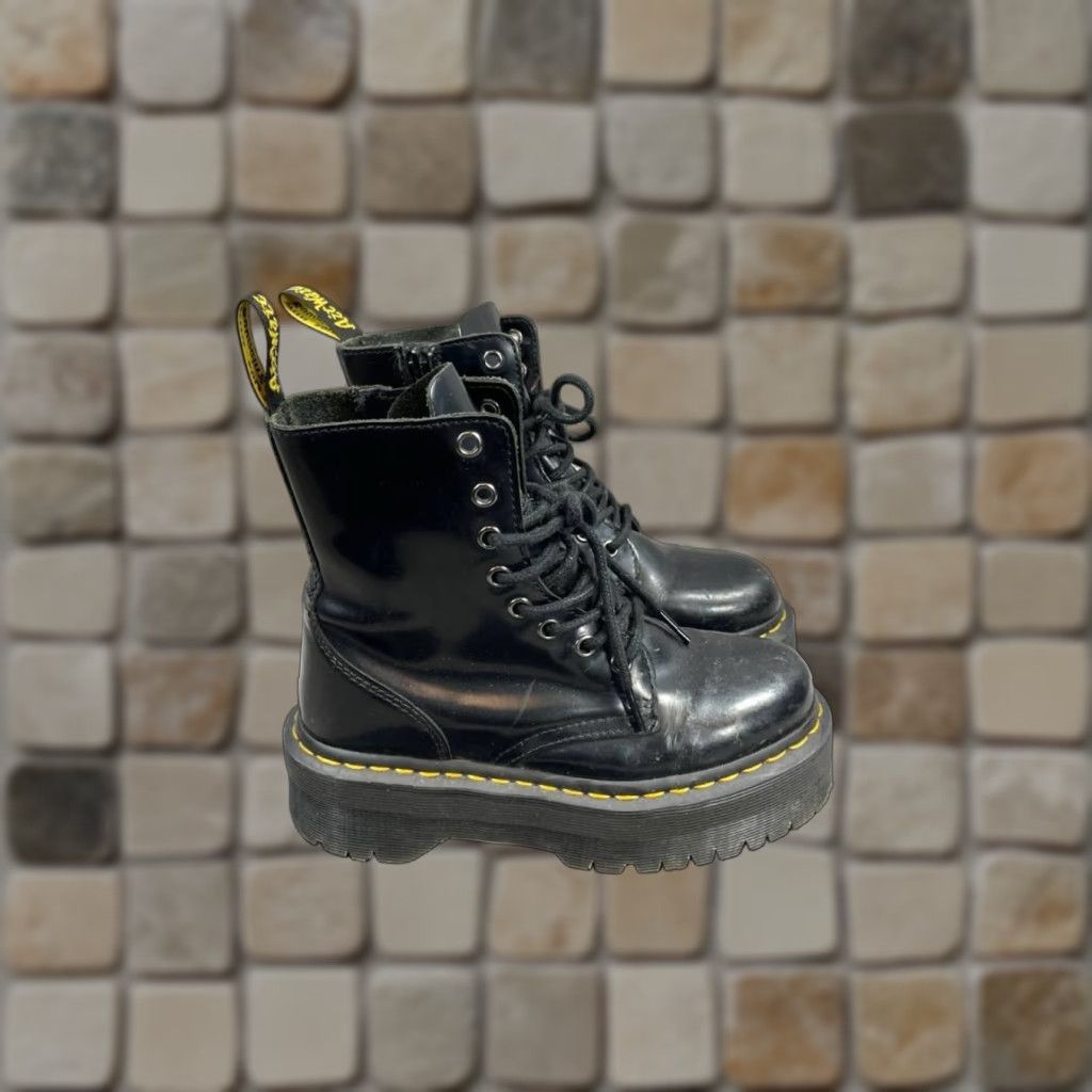 Martens Jadon Platform Boots Womens Size US Black Leather Ankle