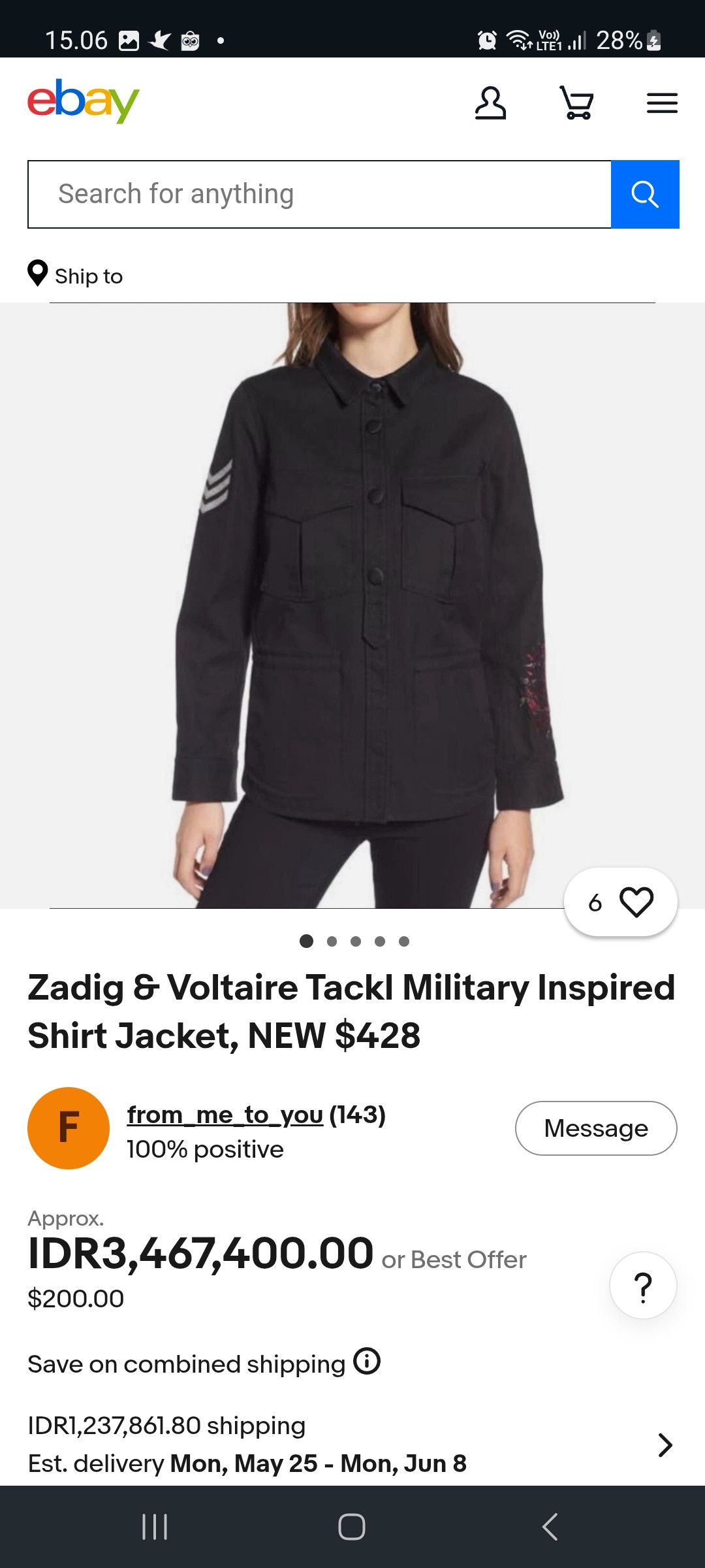 Zadig & Voltaire Zadig & Voltaire Tackl Military Inspired Shirt Jacket Size M / US 6-8 / IT 42-44 - 8 Thumbnail