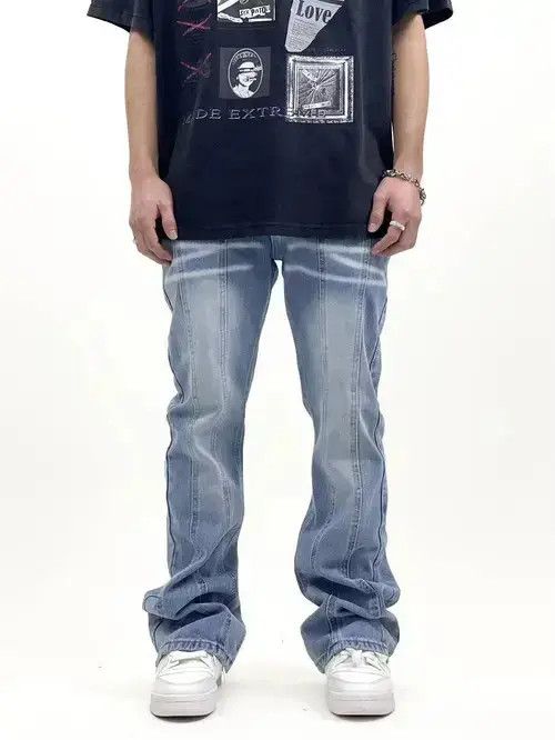Jean washed distressed fade flared pants Size US 28 / EU 44 - 2 Thumbnail