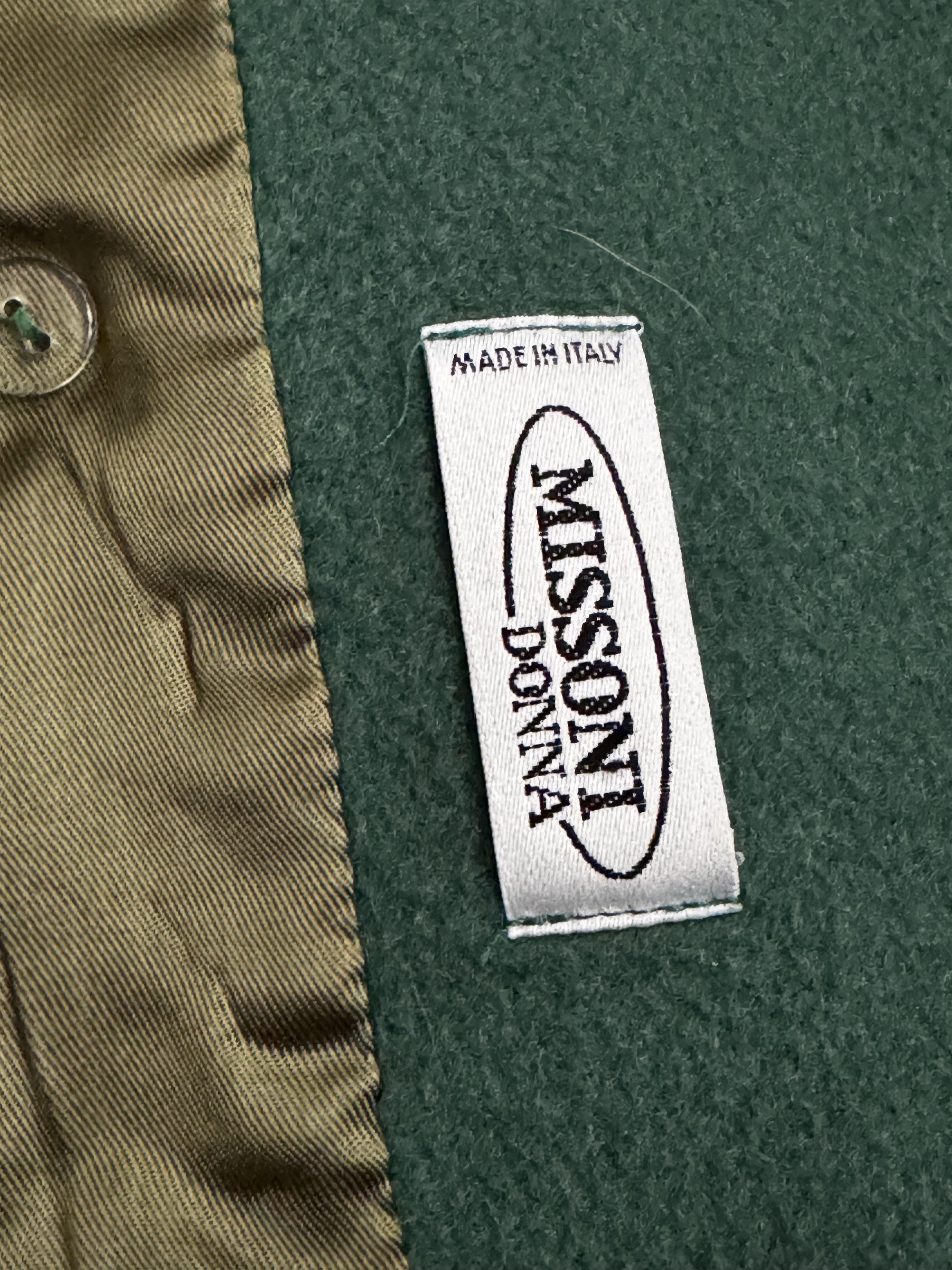 Missoni VTG Missoni Donna Green Wool Double Breasted Button Coat Size XL / US 12-14 / IT 48-50 - 8 Thumbnail