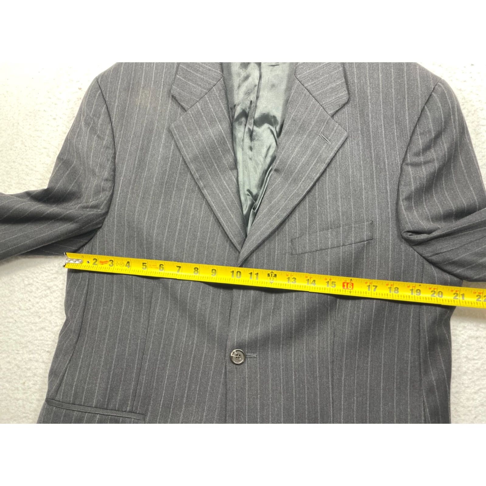 Ralph Lauren Ralph Lauren Blazer Jacket 42 R Mens Wool Black Pin Stripe Notch Two-Button Single-Breasted Canada Shirt? Size 42R - 7 Thumbnail