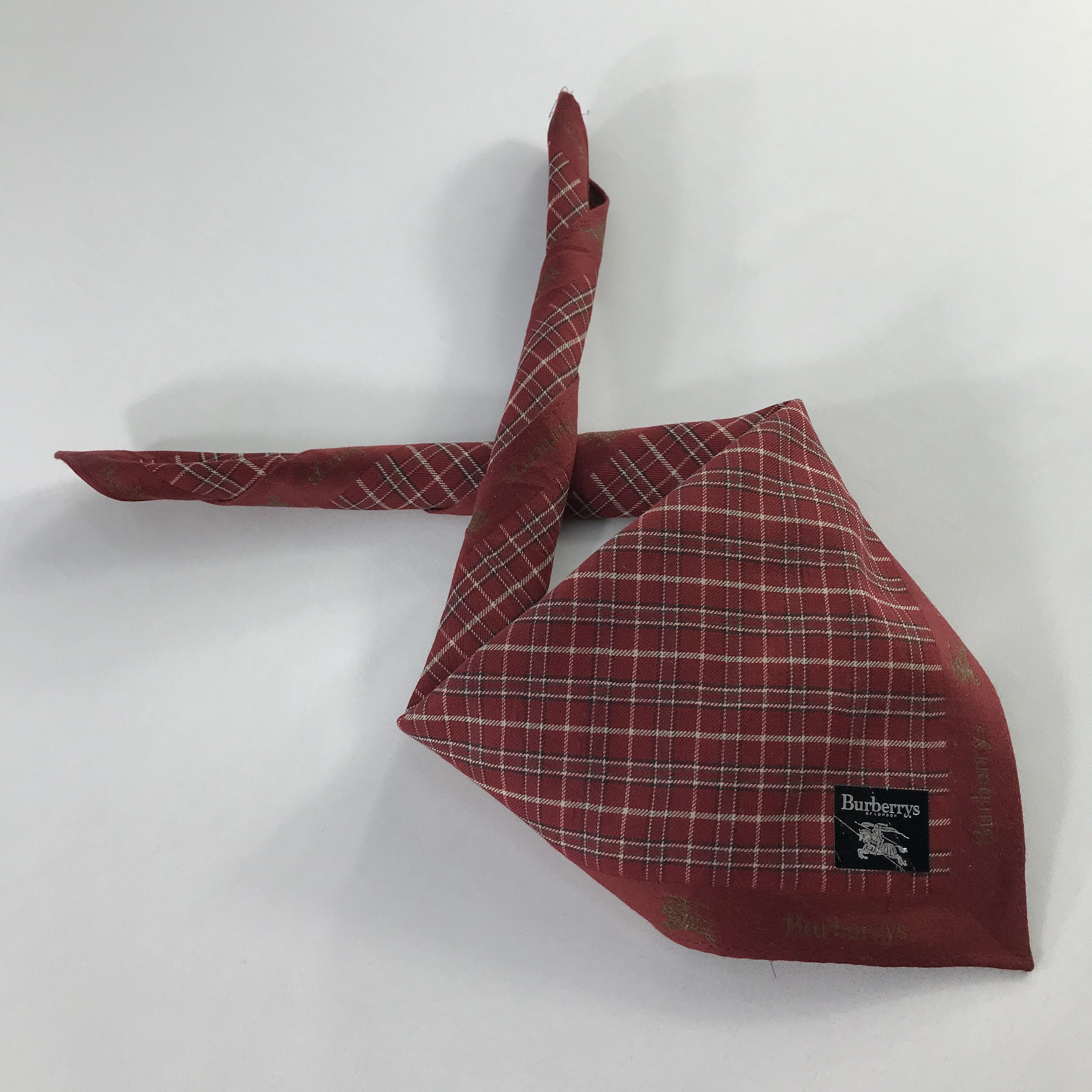 Burberry × Vintage Burberry Bandana / Handkerchief / Neckerchief - S854 Size ONE SIZE - 4 Thumbnail