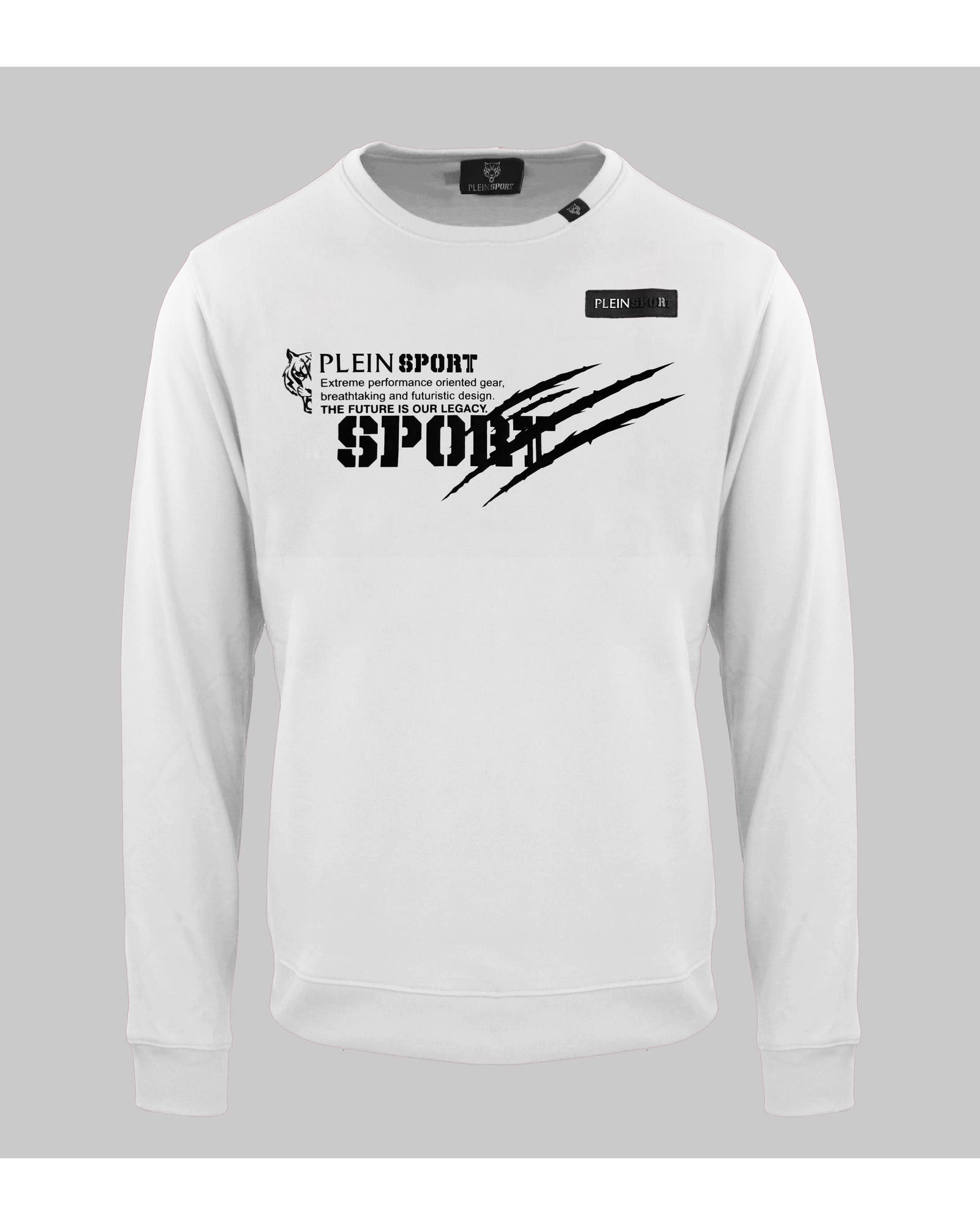 image of Philipp Plein Cotton Blend Round Neck Sweatshirt in White, Men's (Size 2XL)