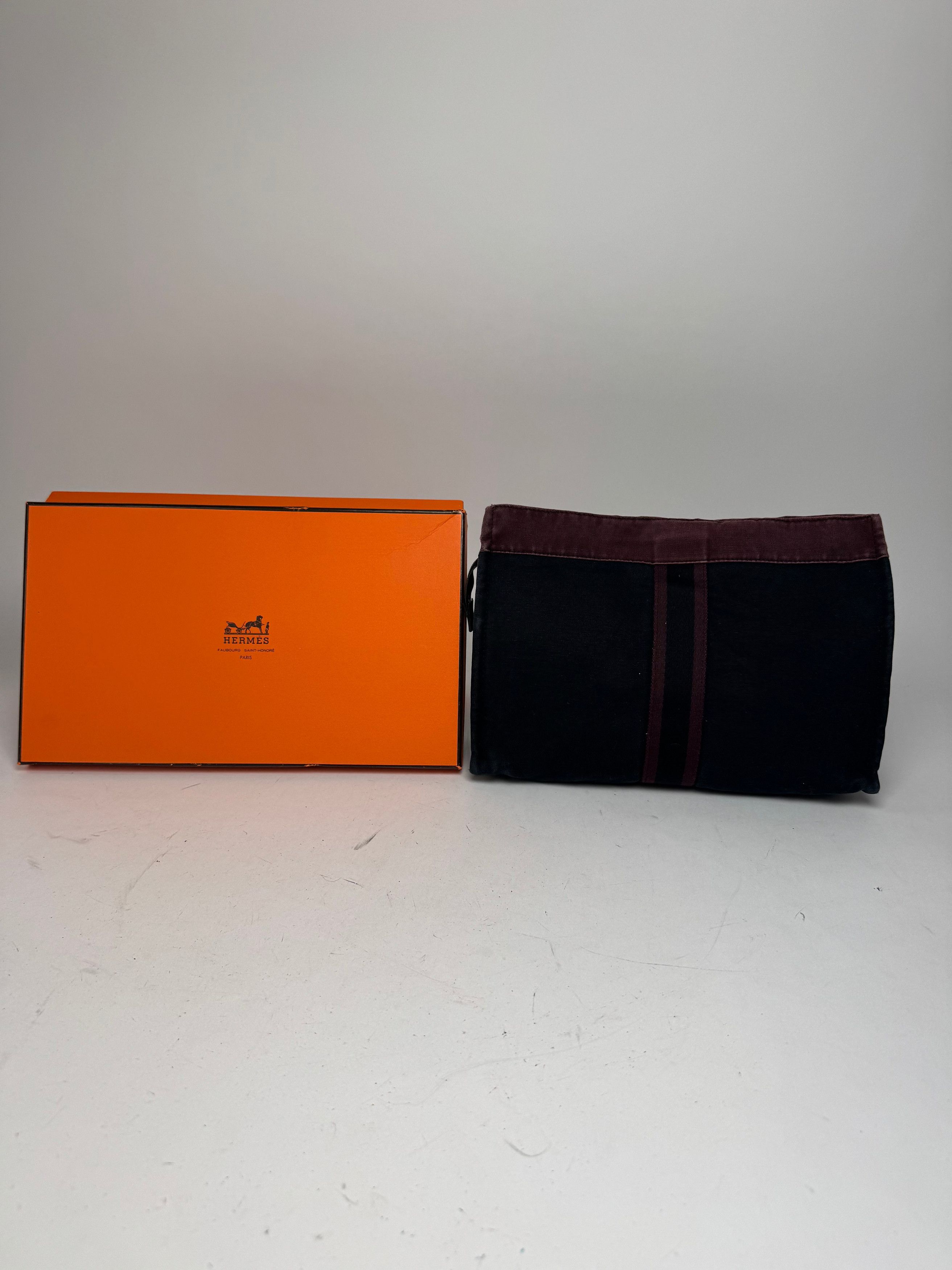 Other Vintage Hermes Canvas Clutch Purple Black Size ONE SIZE - 1 Thumbnail