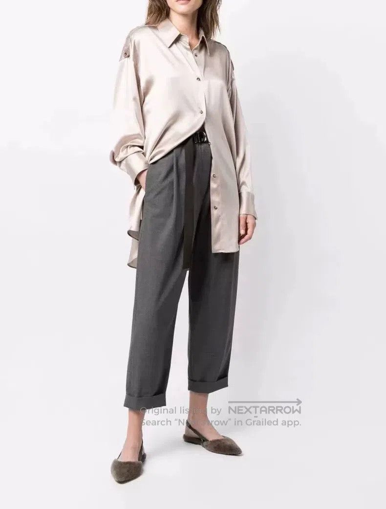 Brunello Cucinelli Brunello Cucinelli Women's gray dress pants Size 24" / US 00 / IT 34 - 2 Thumbnail
