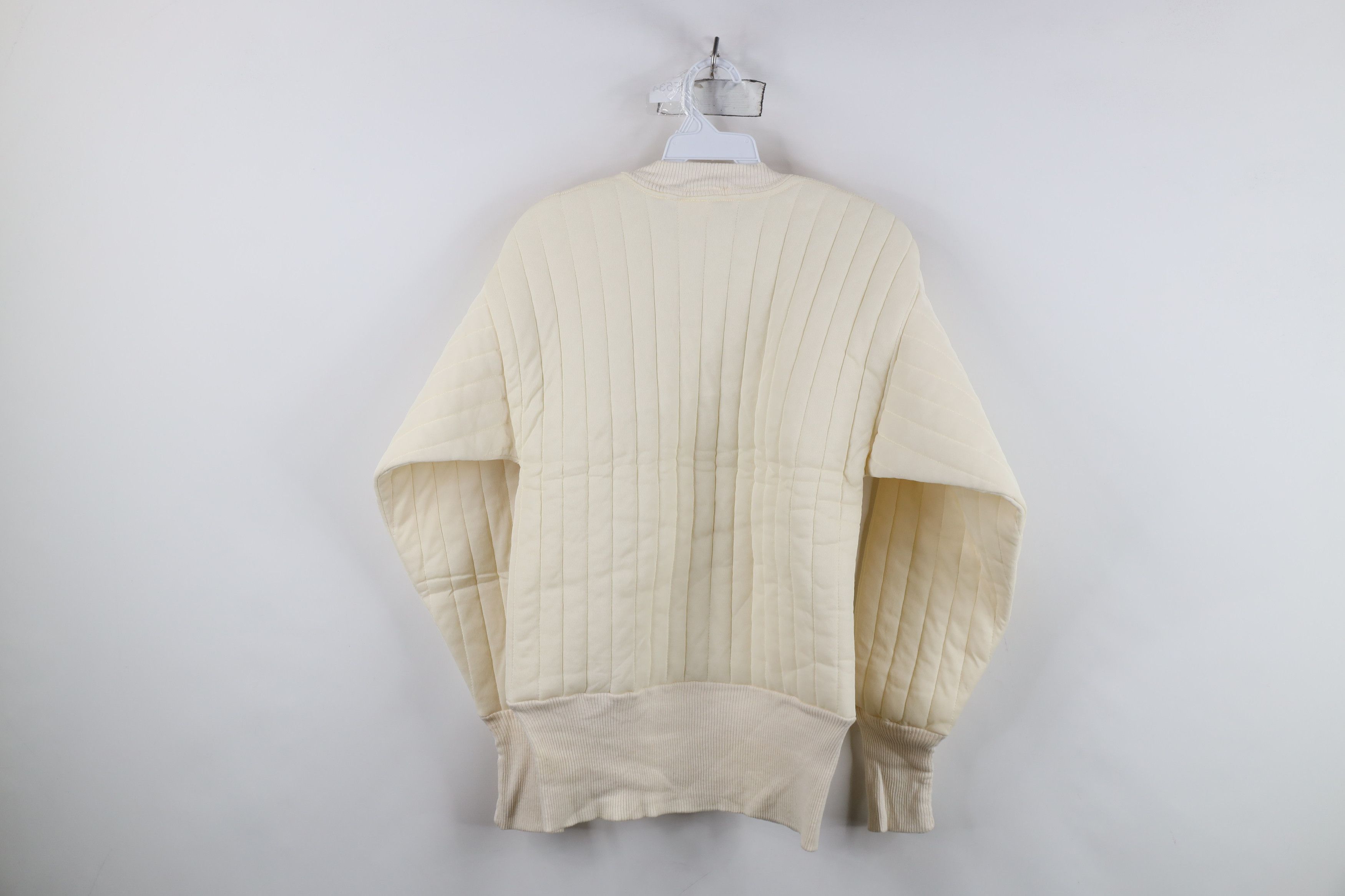 Vintage Vintage 50s Streetwear Quilted Thermal Sweatshirt Cream USA Size US S / EU 44-46 / 1 - 11 Thumbnail