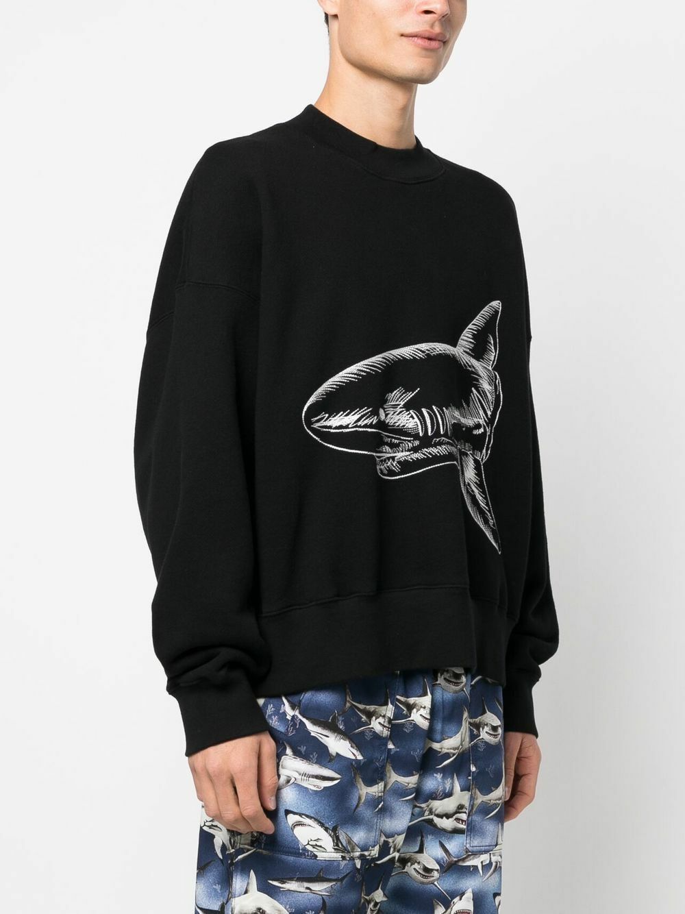 Palm Angels o1y0325 Logo Crewneck Sweatshirt in Black Size US S / EU 44-46 / 1 - 3 Thumbnail