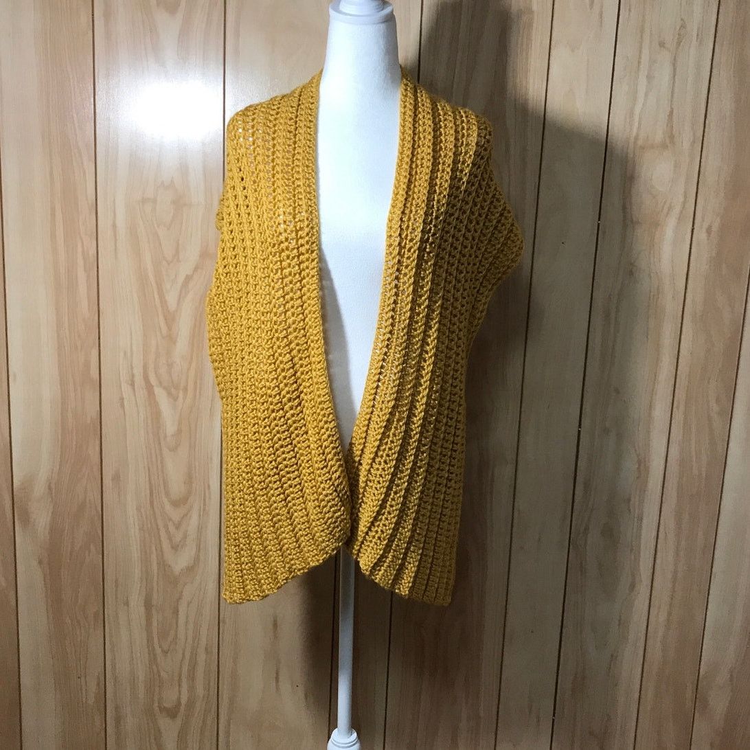 Other Gold Handmade Crocheted Shawl by Dawny Size ONE SIZE - 1 Thumbnail