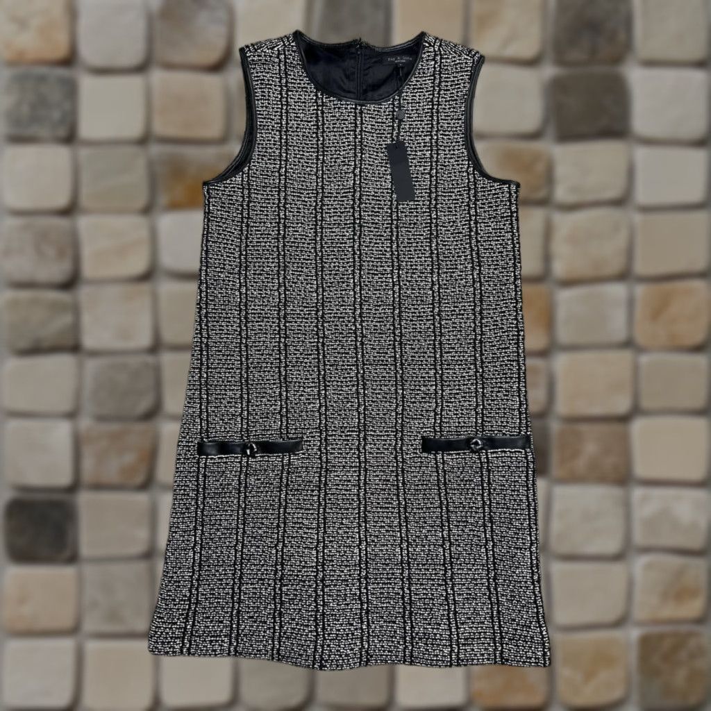 Rag & Bone Rag And Bone Mini Dress Womens Small Multi Cotton Knit Faux Leather Trim Sleeveless Crew Neck Short Party/Cocktail Casual Size S / US 4 / IT 40 - 1 Thumbnail