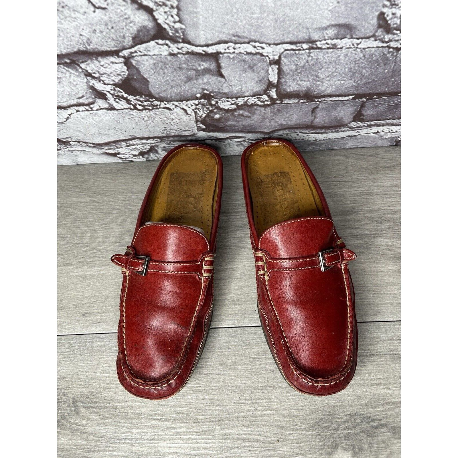 Cole Haan Cole Haan Country Red Leather Strap Mules Shoes Women Sz 6.5 Size US 6.5 / IT 36.5 - 18 Thumbnail