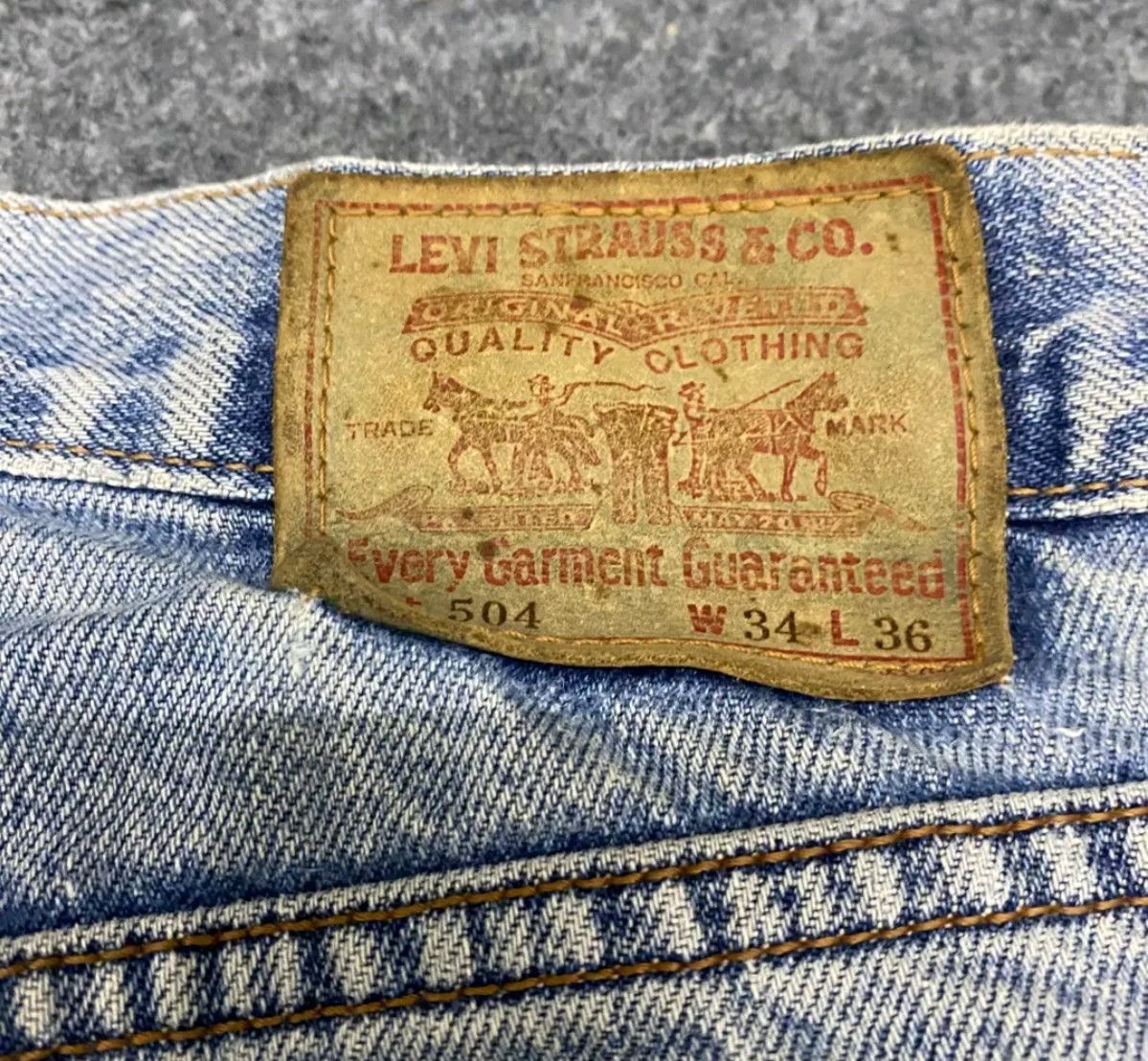 Levi's 💥Baggy💥Vintage Levis 504 Distressed Denim Size US 34 / EU 50 - 16 Thumbnail