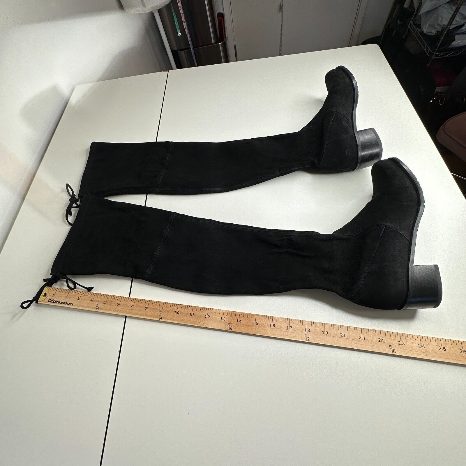 Stuart Weitzman Stuart Weitzman Black Suede Lowland Flat Heel Laceup Boots 7 Size US 7 / IT 37 - 15 Thumbnail
