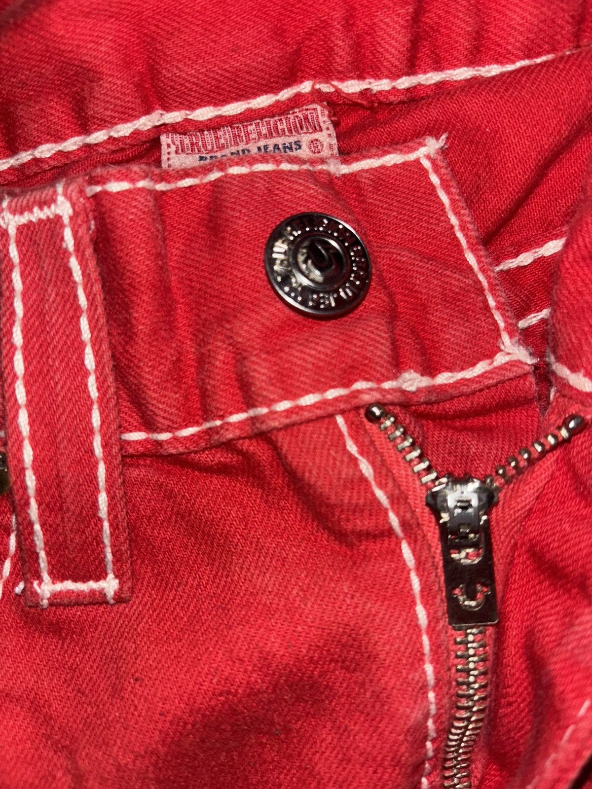 True Religion Red Super T Straight True Religion Jean Size US 31 - 2 Thumbnail