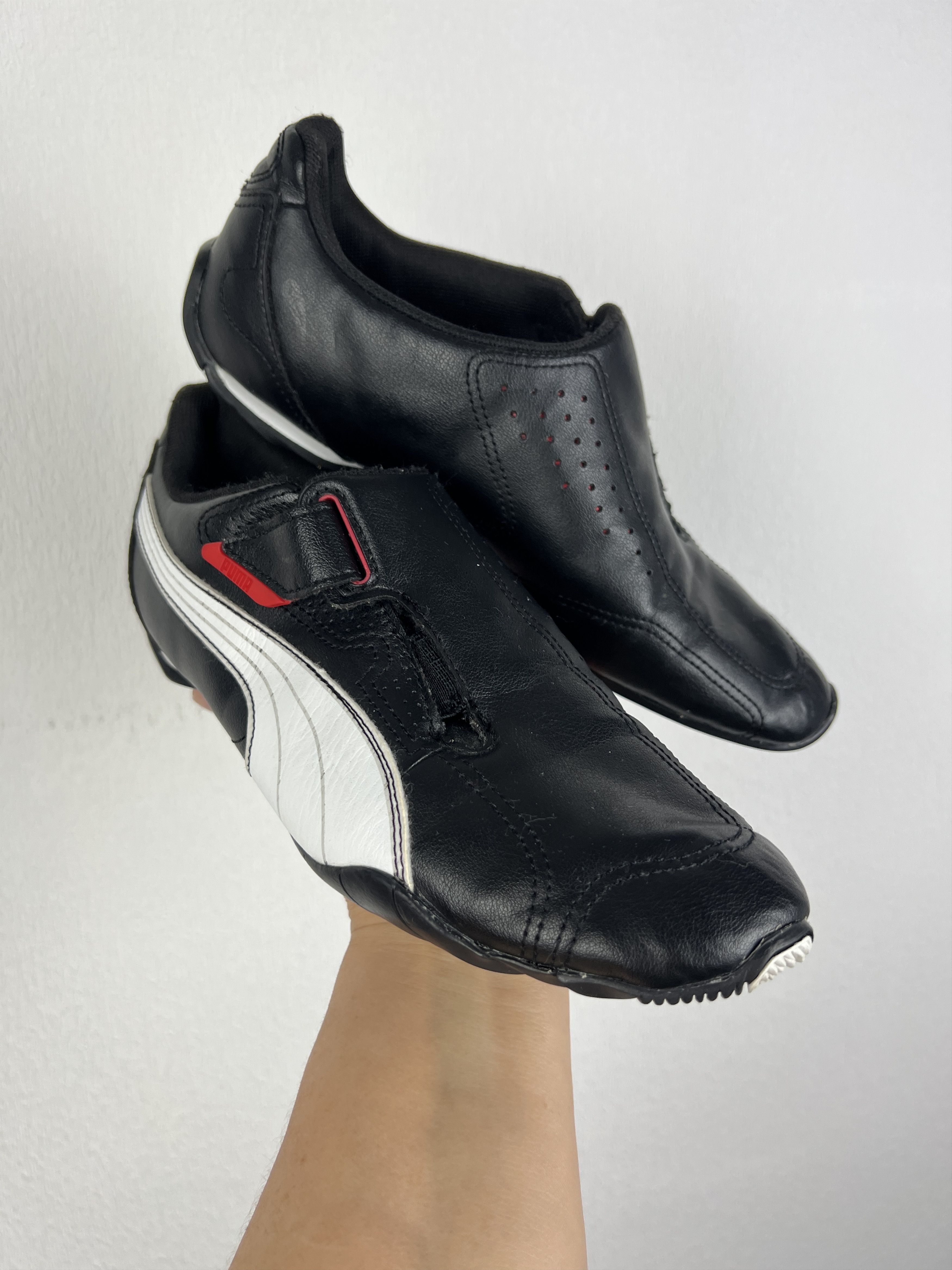 Puma Leather Black Sneakers Rare Boots Hype Y2K Mens US 7 EUR 39 Size US 7 / EU 40 - 3 Thumbnail