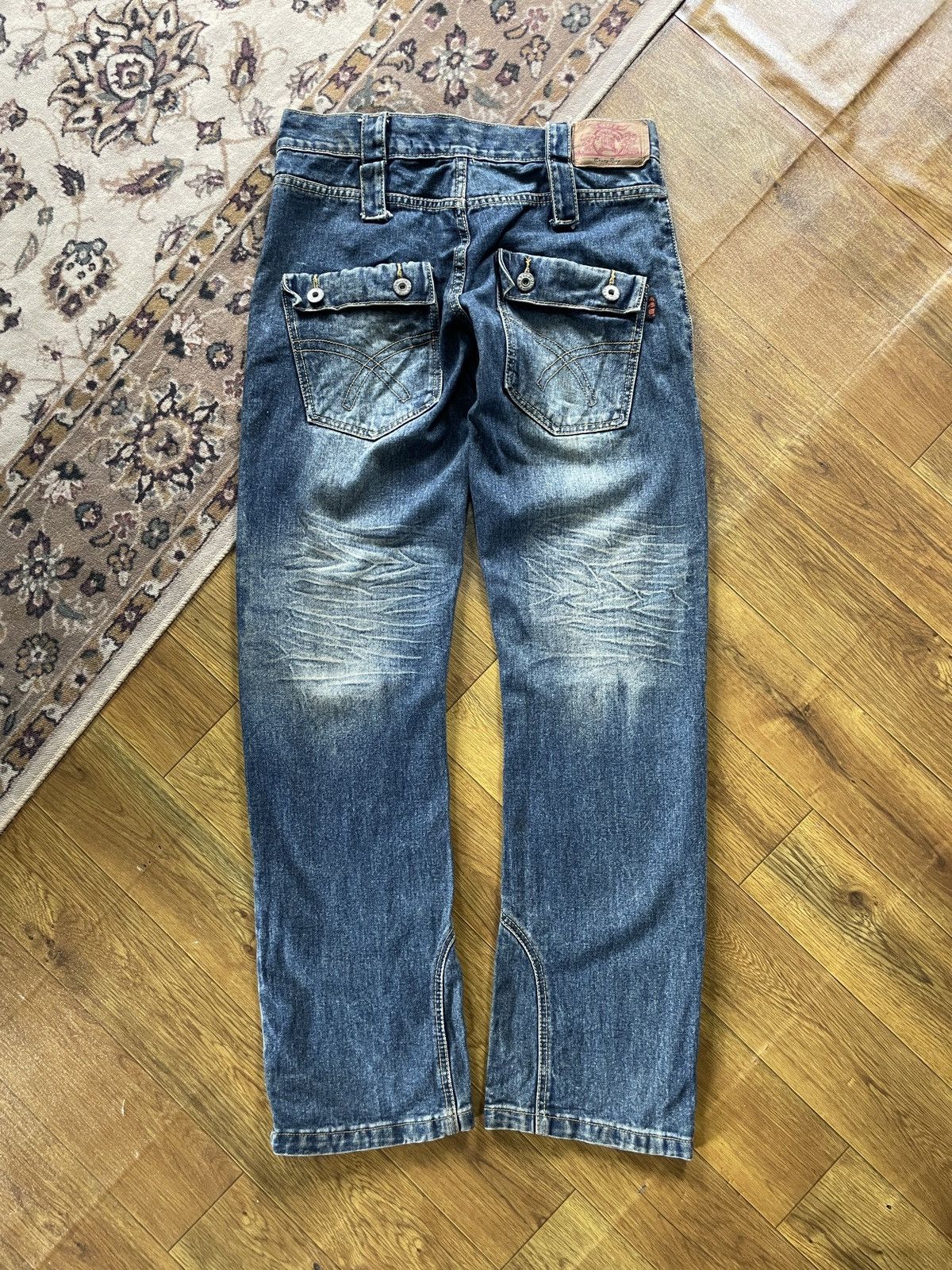 Grunt Style Crazy Pants Changqingwu Denim Embroidery Size US 33 - 4 Thumbnail