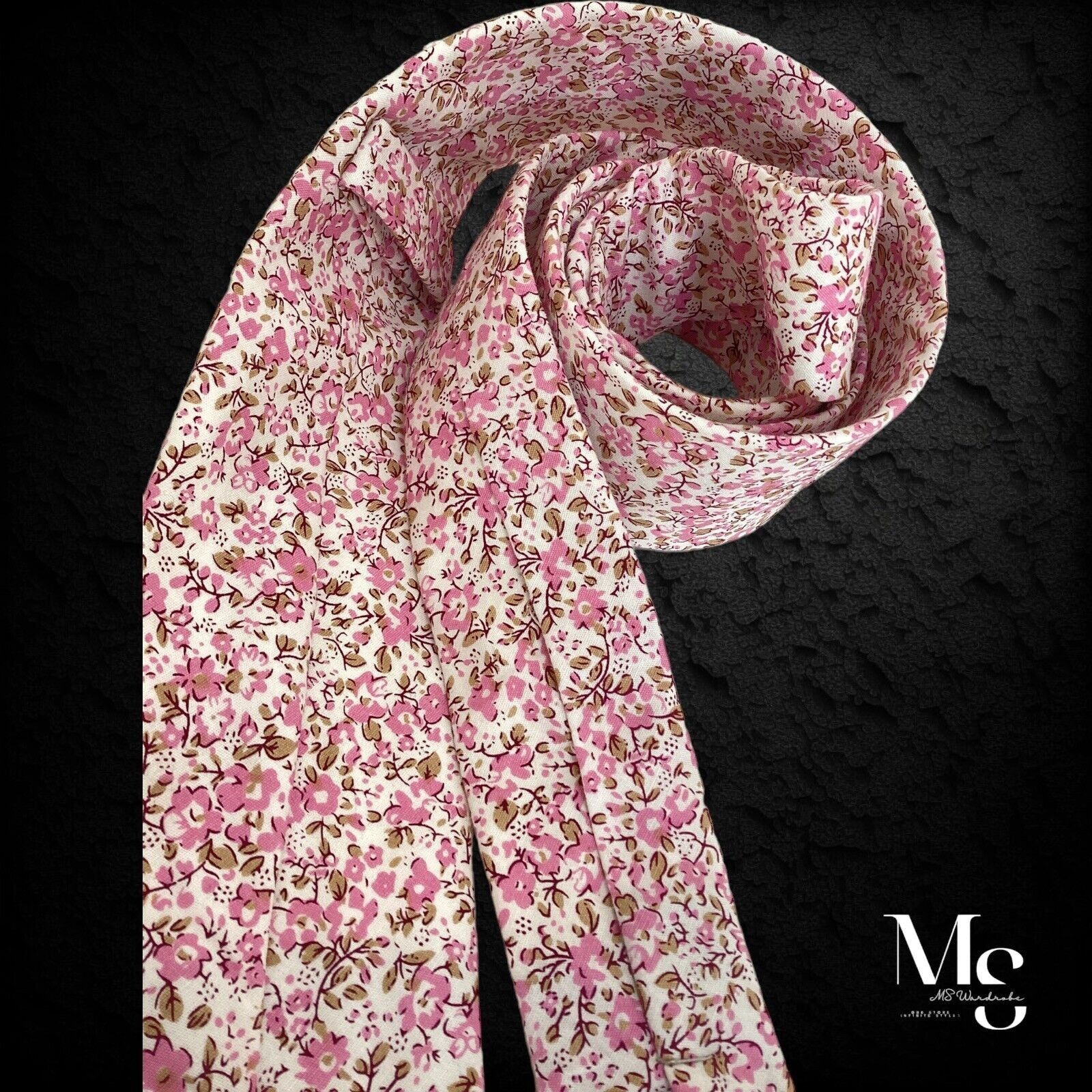 Other Beautiful Pink Floral Cotton Hand Made Tie IW: 2.5" NWOT Size ONE SIZE - 4 Thumbnail