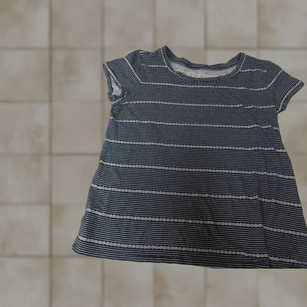 J.Crew J.CREW Blouse XS Blue Striped Short Sleeve Pullover Round Neck Casual Stretch Womens Regular Colorful Button Size XS / US 0-2 / IT 36-38 - 1 Thumbnail