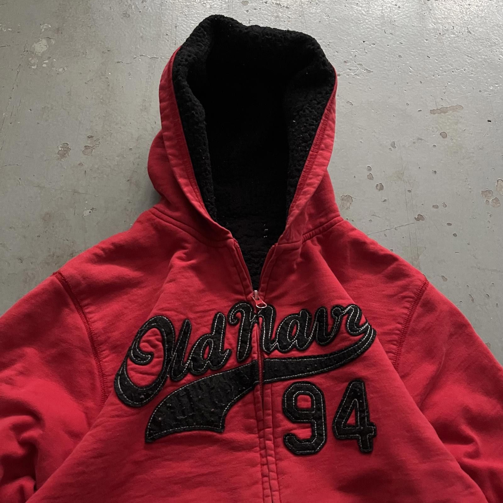 Old Navy × Vintage Vintage Y2K Old Navy Sherpa Lined Full Zip Grunge Red Hoodie Size US XS / EU 42 / 0 - 2 Thumbnail